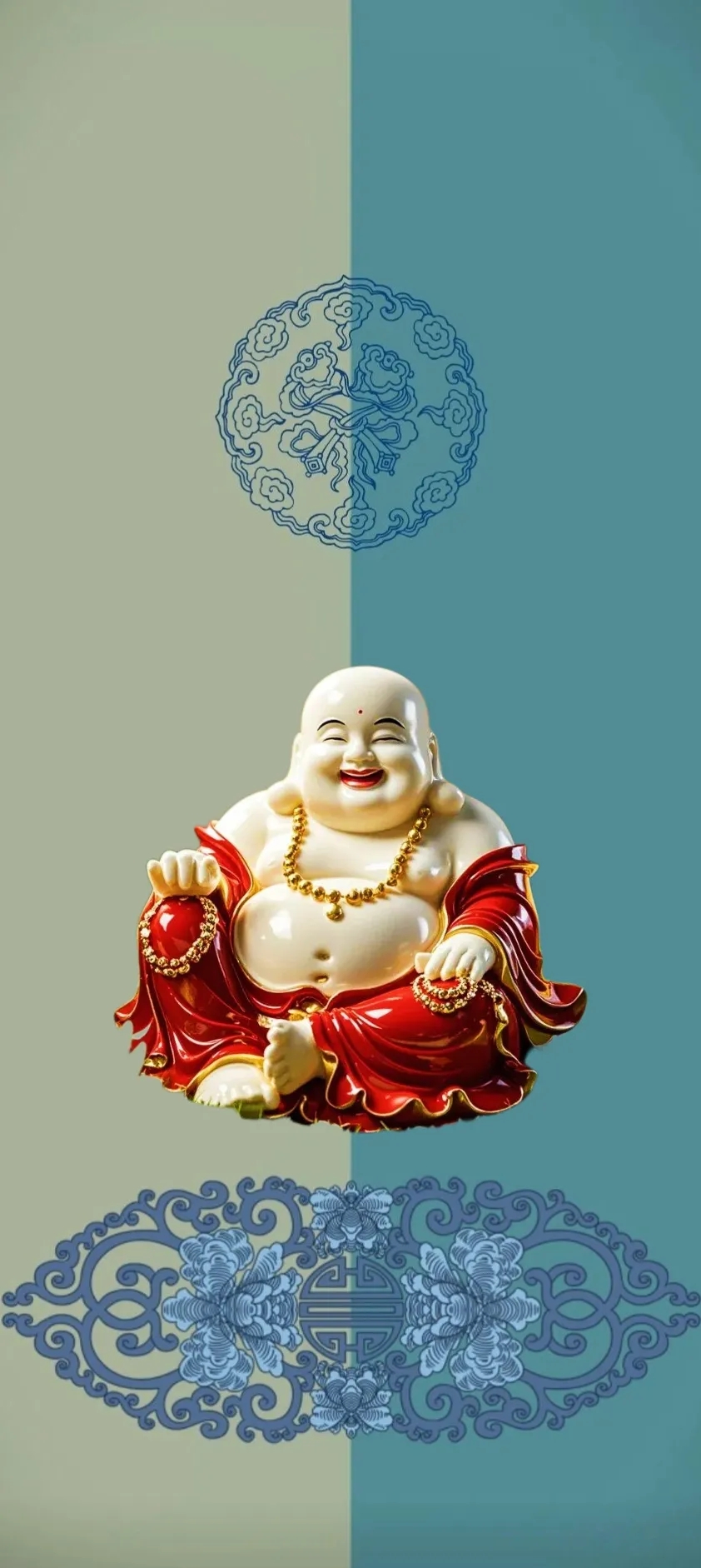 笑口常开弥勒佛手机锁屏壁纸