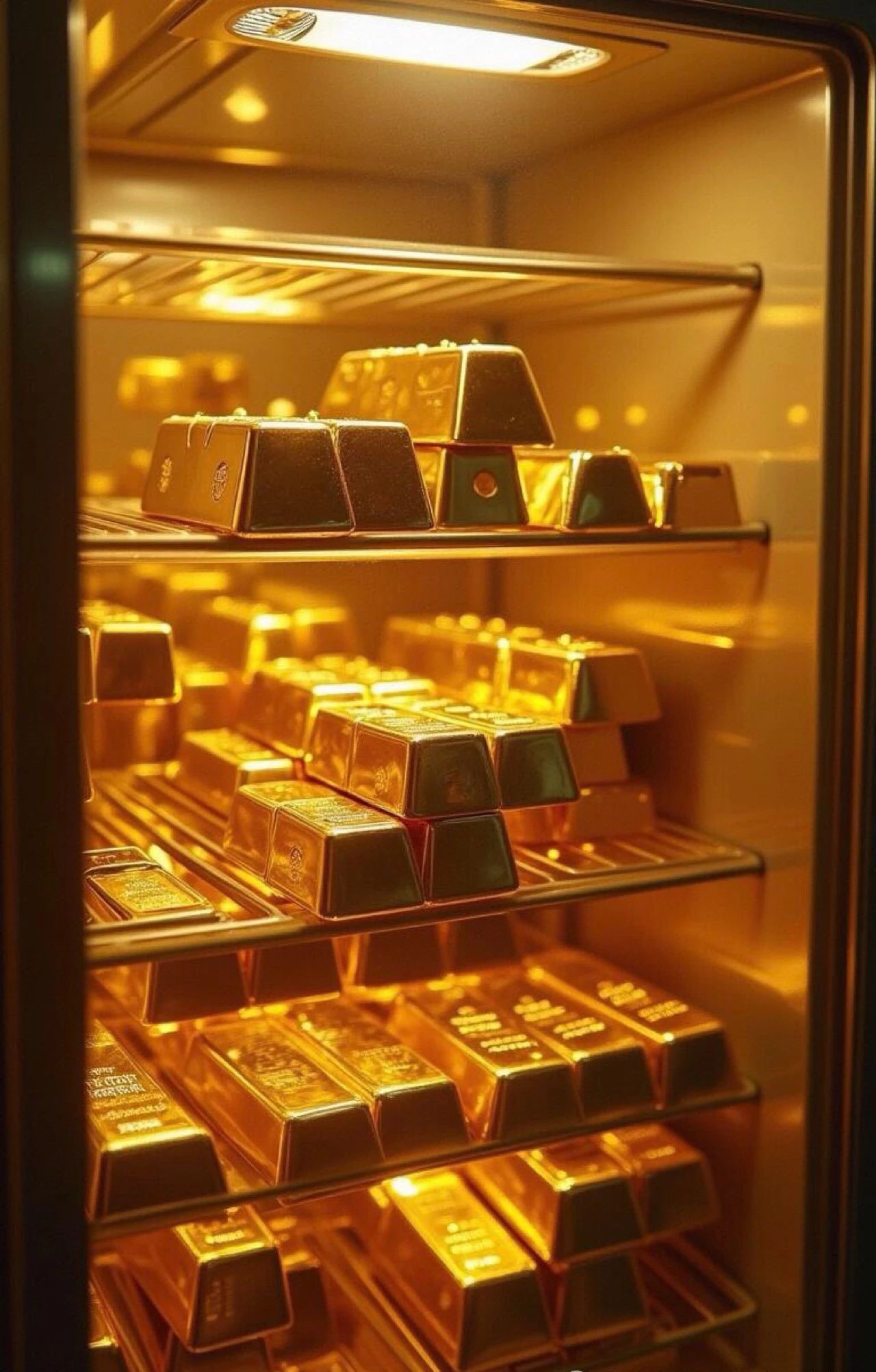 明年的暴富黄金壁纸:有钱人黄金太多只能放冰箱冷藏!请接收!