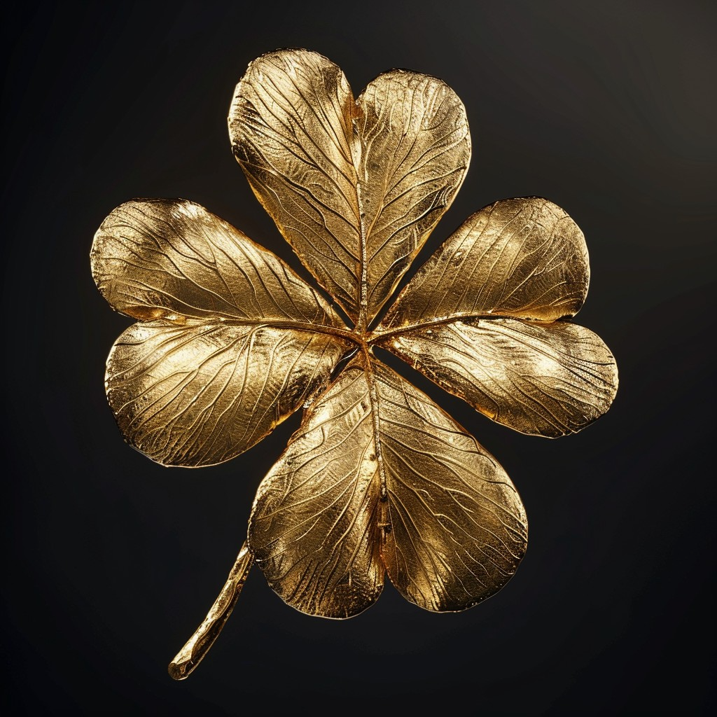 金色四叶草,金枝玉叶,四季平安