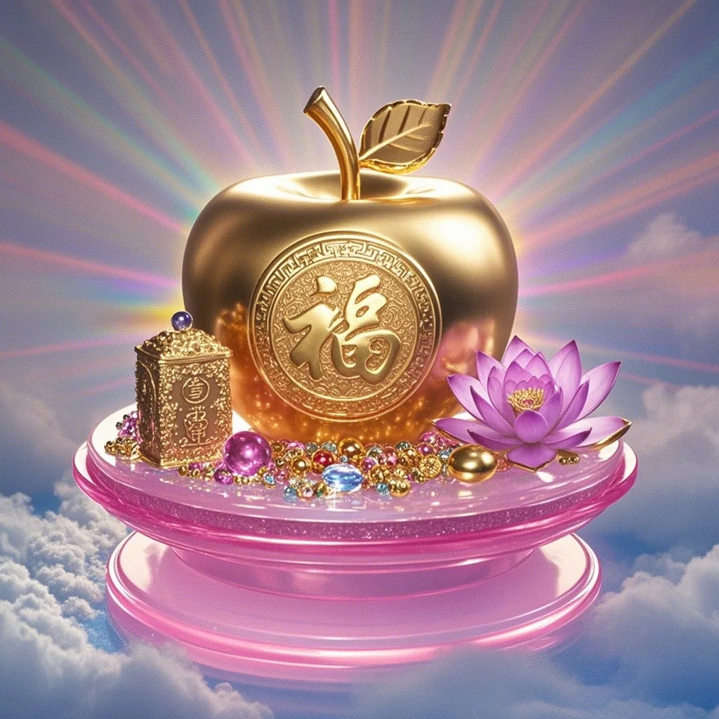 平安好运头像丨金苹果结财源广,紫莲花开福气长,平平安安,好运连连