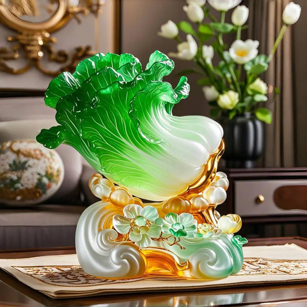 翡翠玉白菜,寓意吉祥来.富贵荣华春,平安喜乐财.