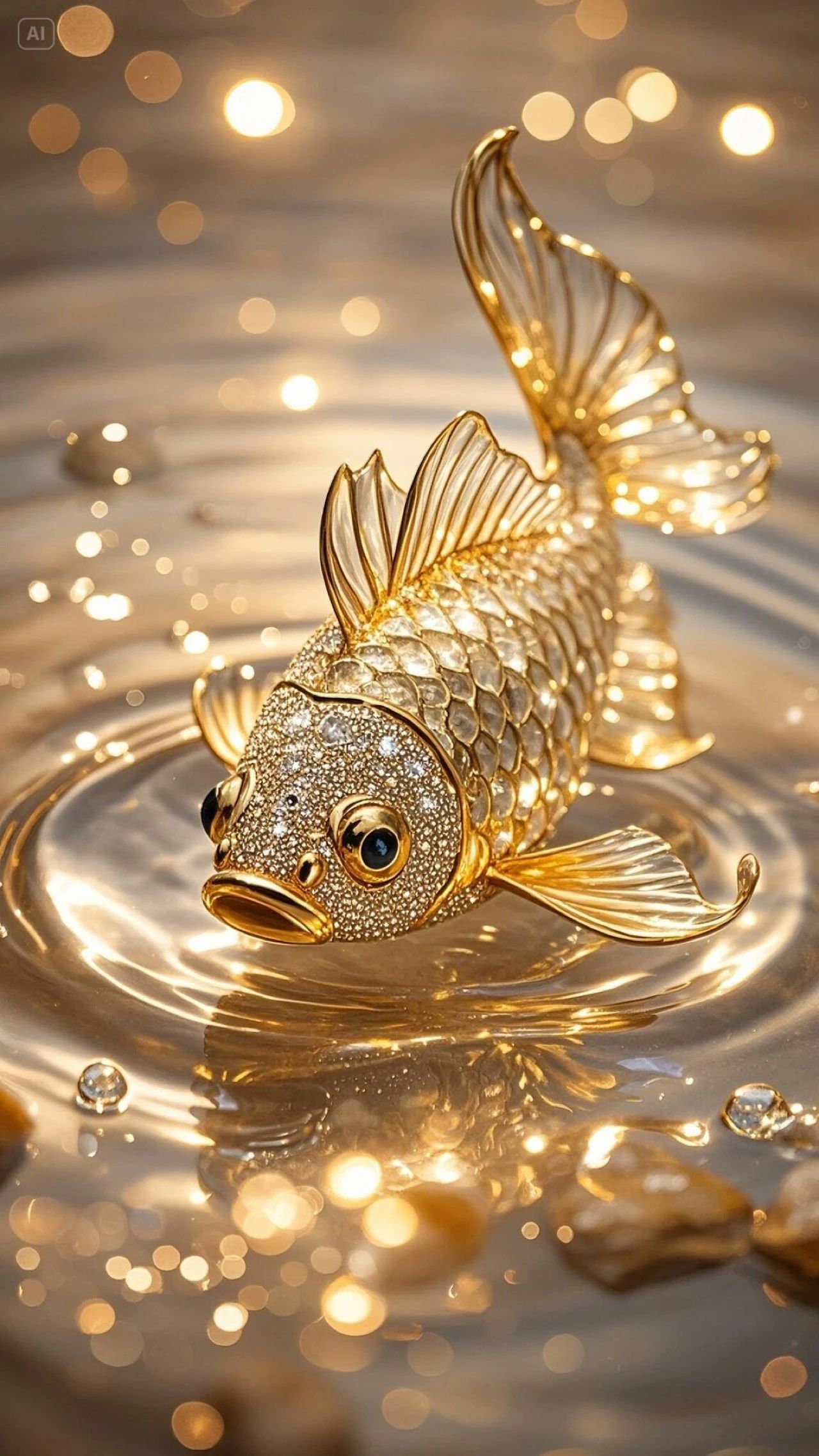 金色锦鲤,寓意吉祥,好运财来