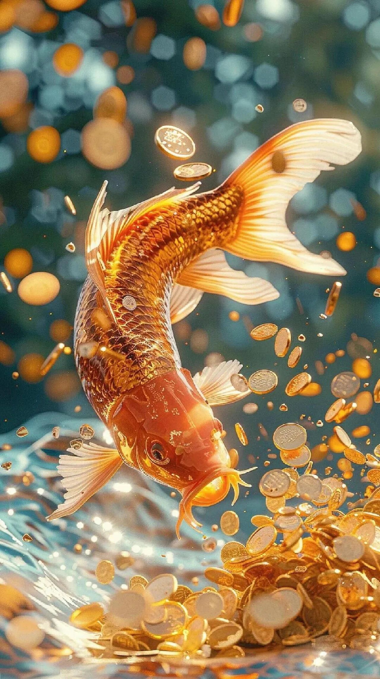 锦鲤送财,好运自来! 锦鲤送财, 好运自来! 见者好运!