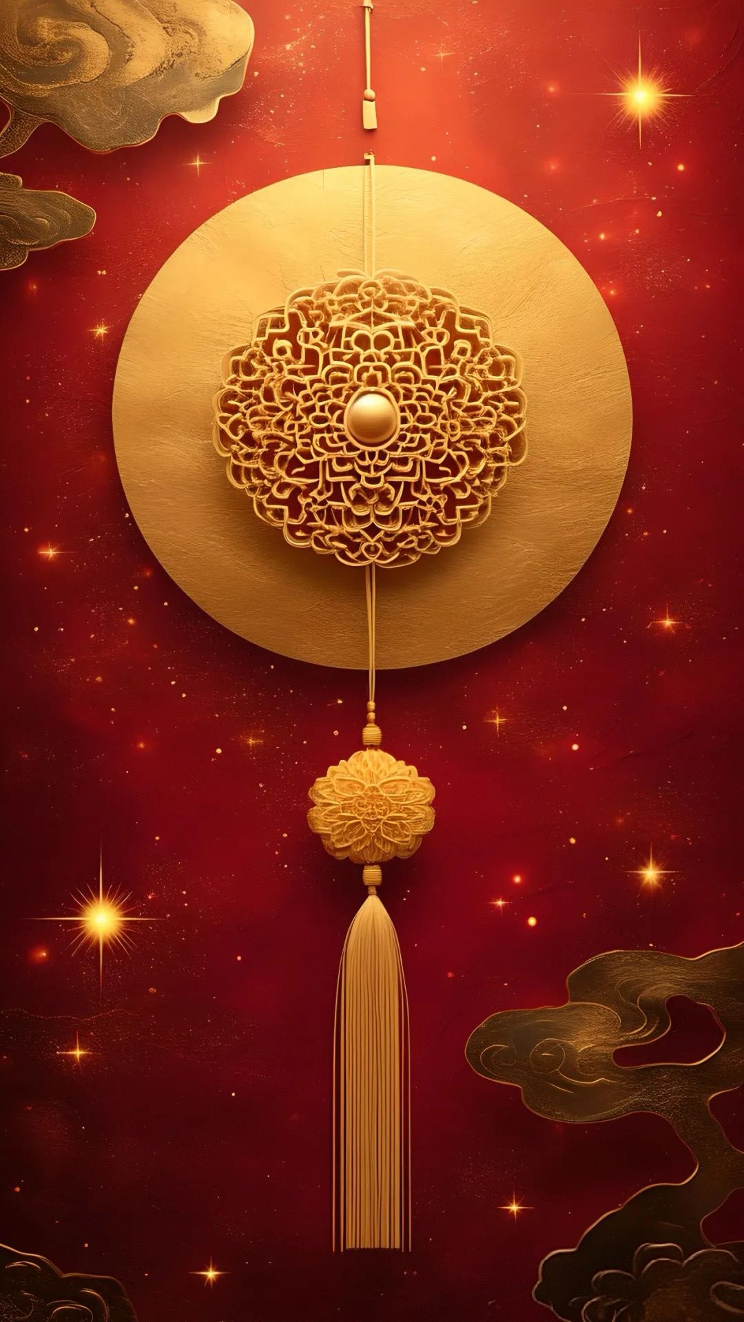 壁 纸 | 金色新年挂饰壁纸 祥龙贺岁辞旧去,瑞雪迎新福满门