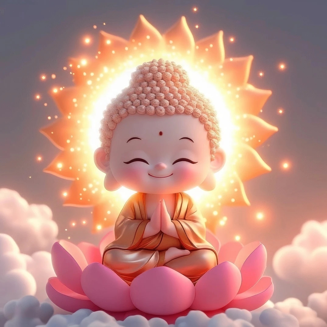 佛陀坐莲座,福运自降临.愿君乐无忧,岁月静好长