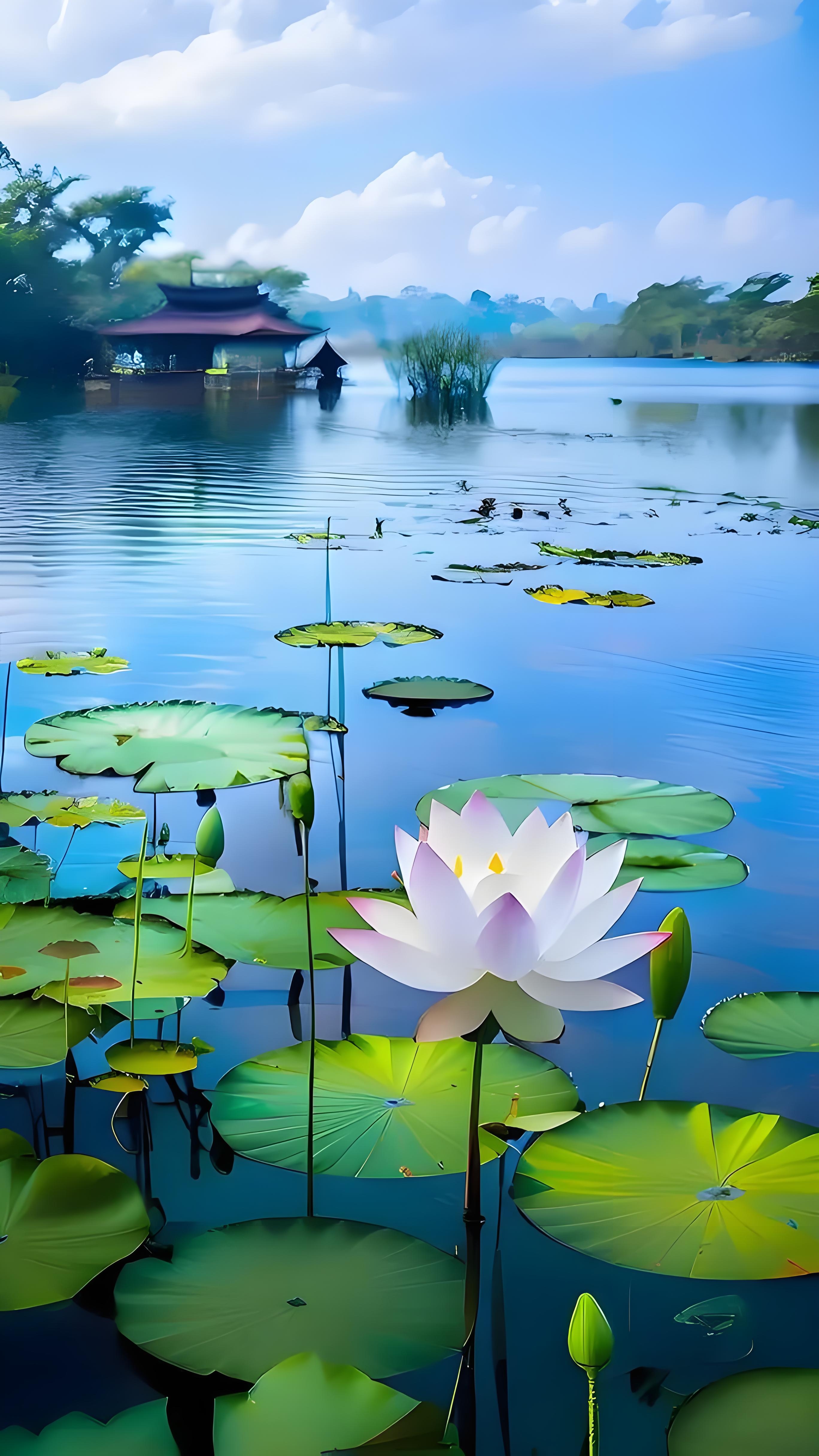 抖音水池壁纸=抖音网红水池照片