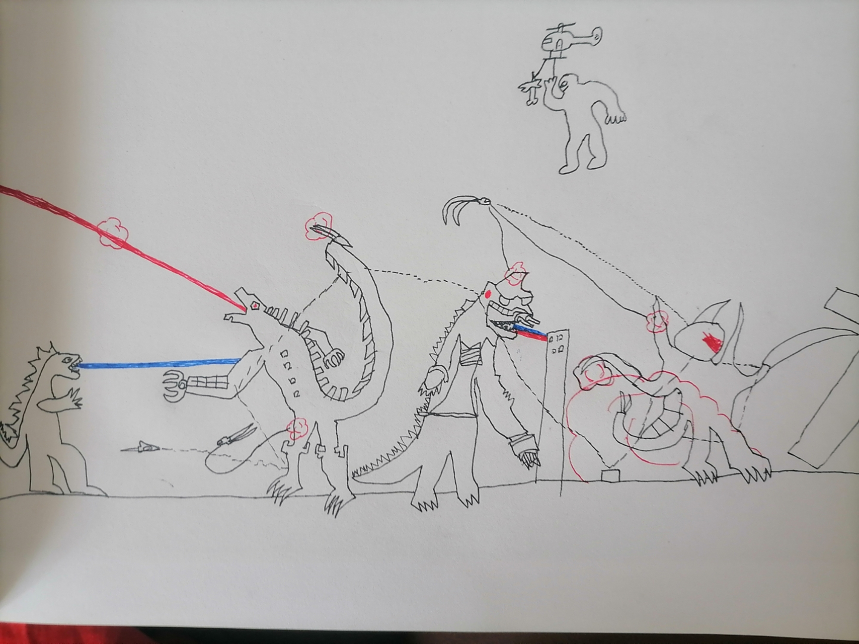 机械哥斯拉简笔画