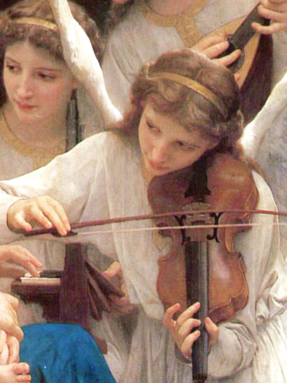 学院派--布格罗#布面油画# #审美积累#  构图:圆形 颜色:白,蓝,黑色