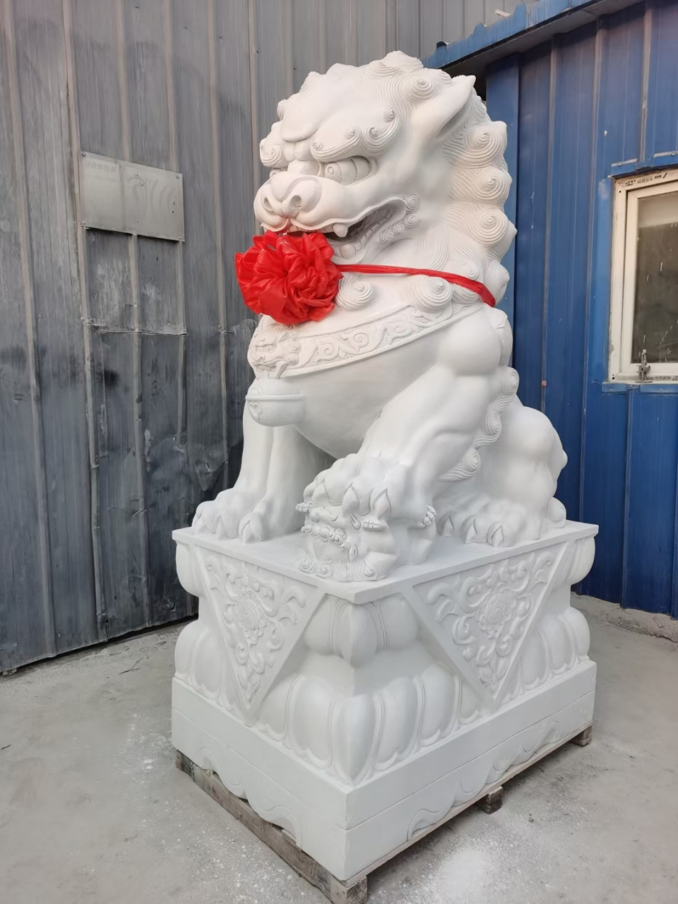 两米汉白玉卷毛狮子新品80/115/200重六吨