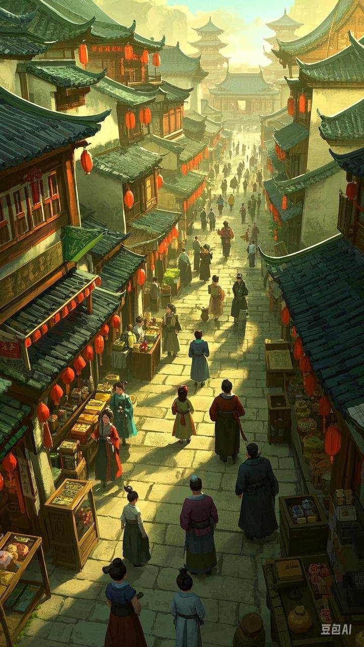 "穿越古风街市,感受传统韵味,在画中漫步,寻找那抹