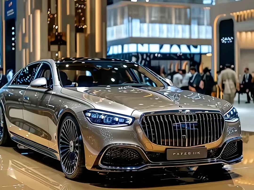 这辆银色梅赛德斯-迈巴赫轿车简直是我梦寐以求的座驾啊!