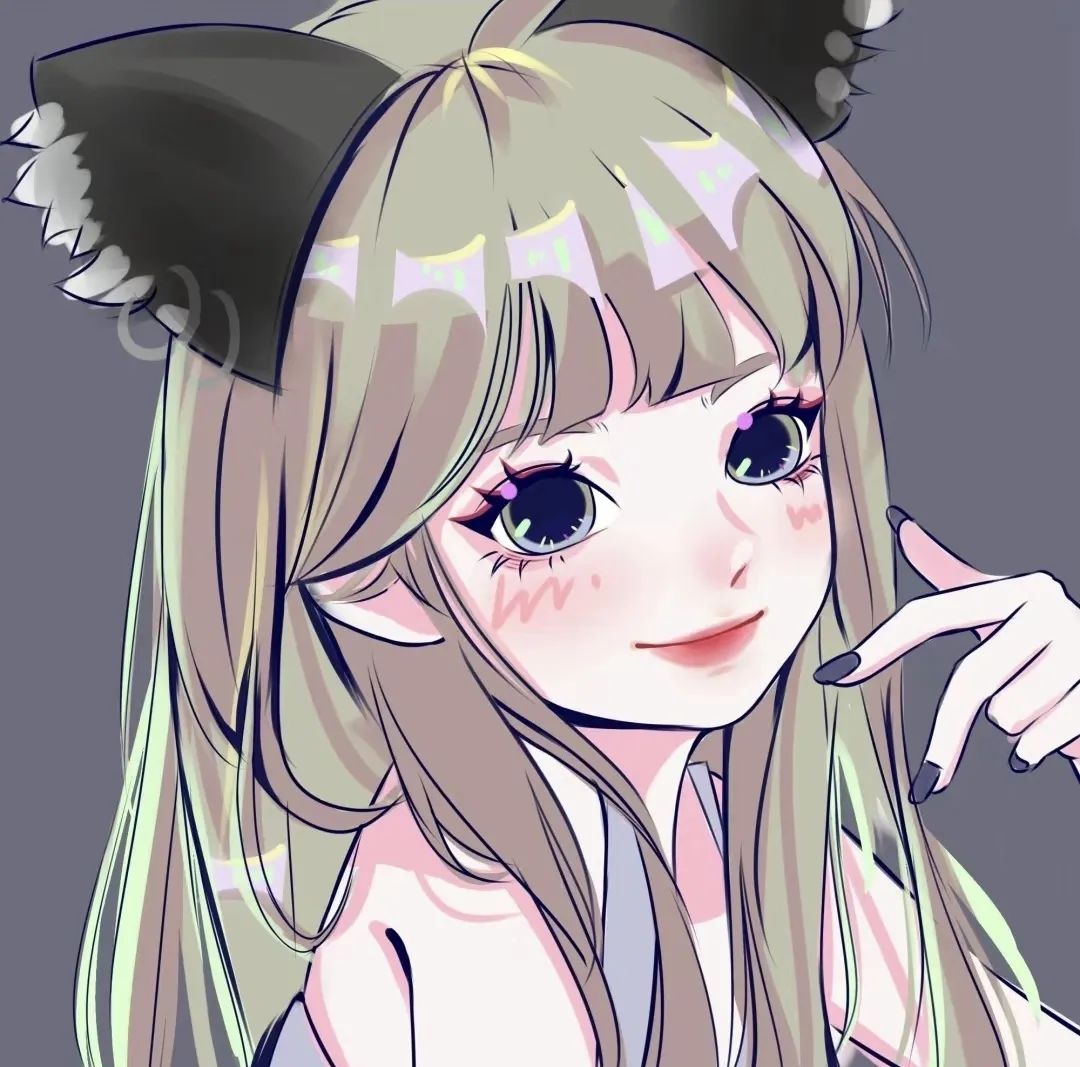 甜酷辣妹鸭风手绘头像