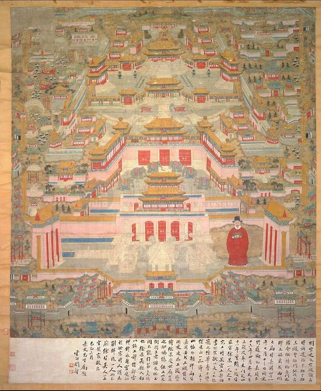 北京紫禁城绘画,明代(1368-1644)台北故宫博物院收藏.