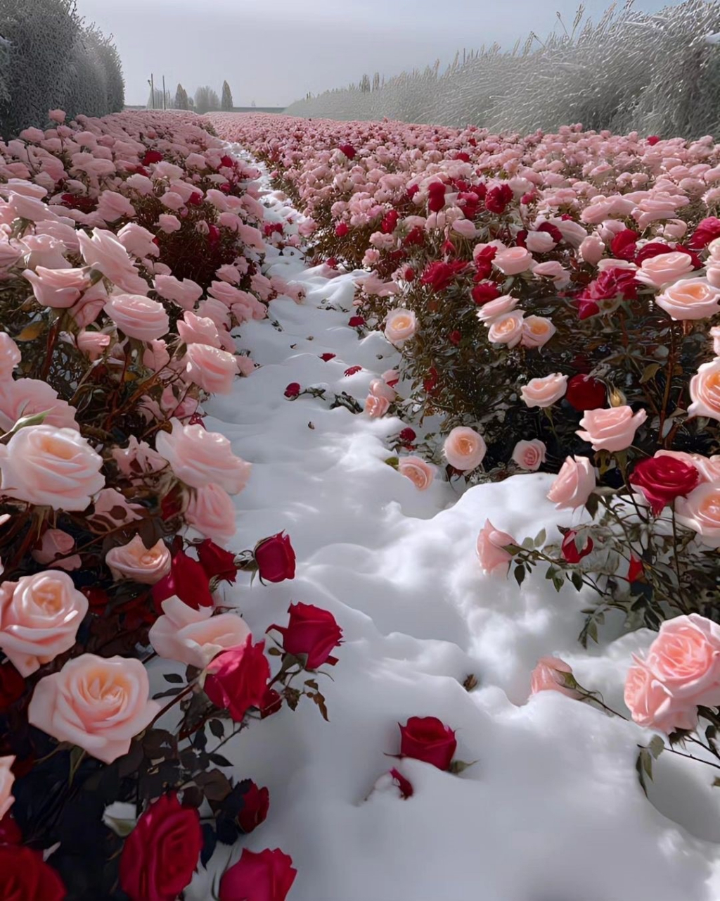 雪中玫瑰图片大全唯美图片