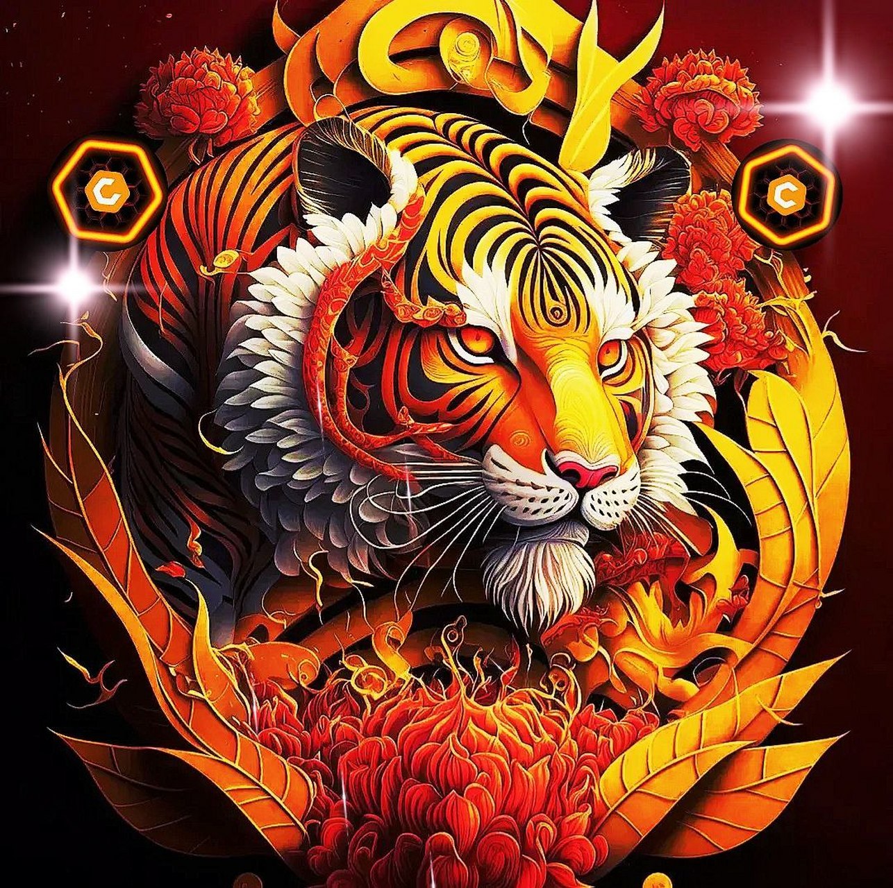 猛虎下山,势不可挡. 祛除恶疾,世界平安!