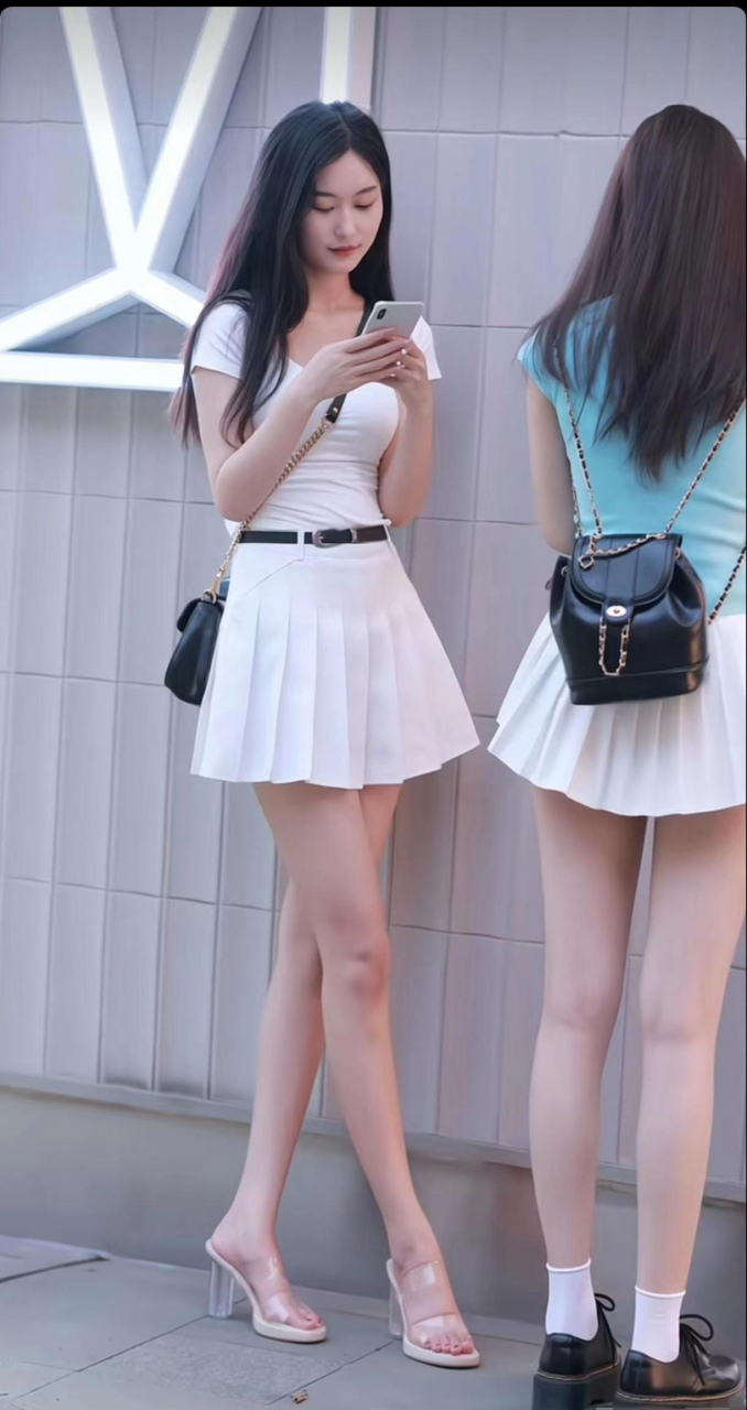 两个大长腿姐妹花#养眼美女