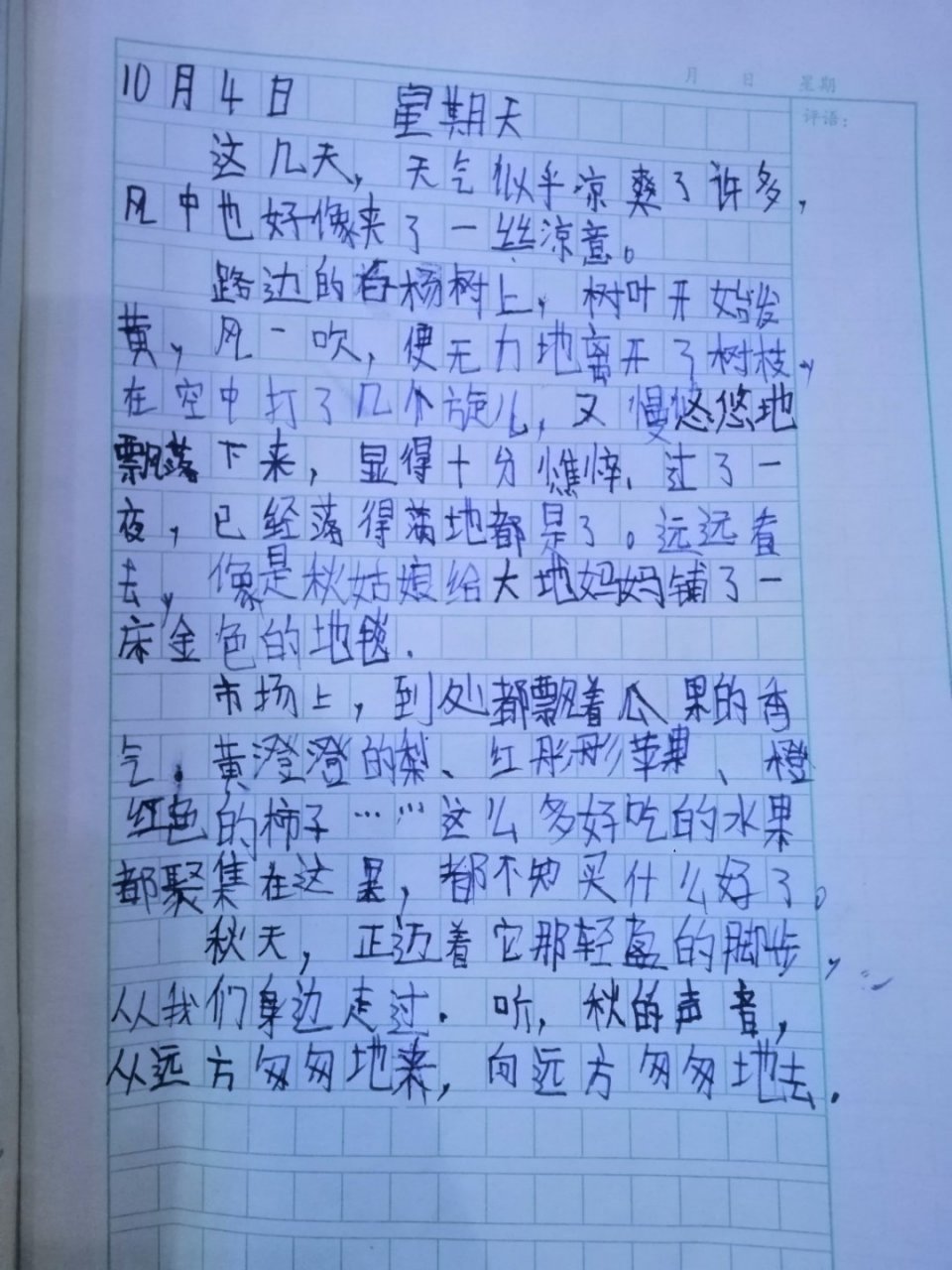 三年级日记200字秋天图片