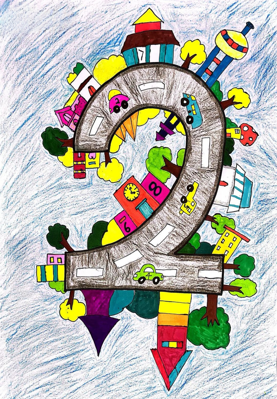 数字创意画合集1 小朋友们用丰富的想象,以绘画的方式把数字王国里的