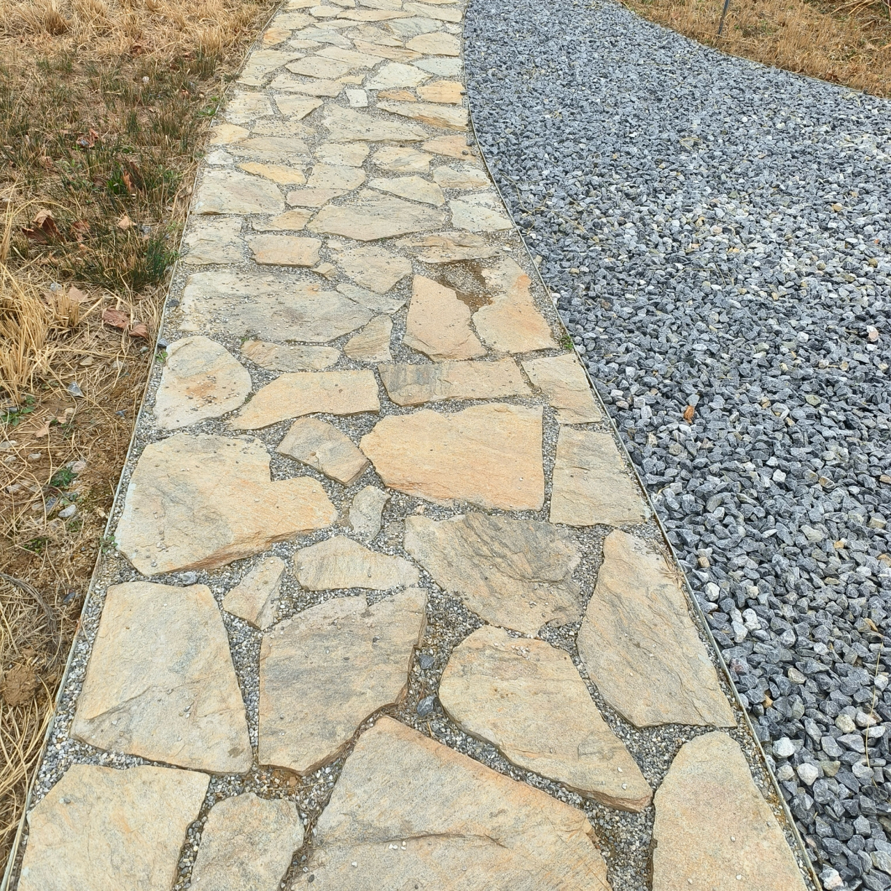 公园地铺碎拼石材不规则文化石庭院小路铺装#碎拼石