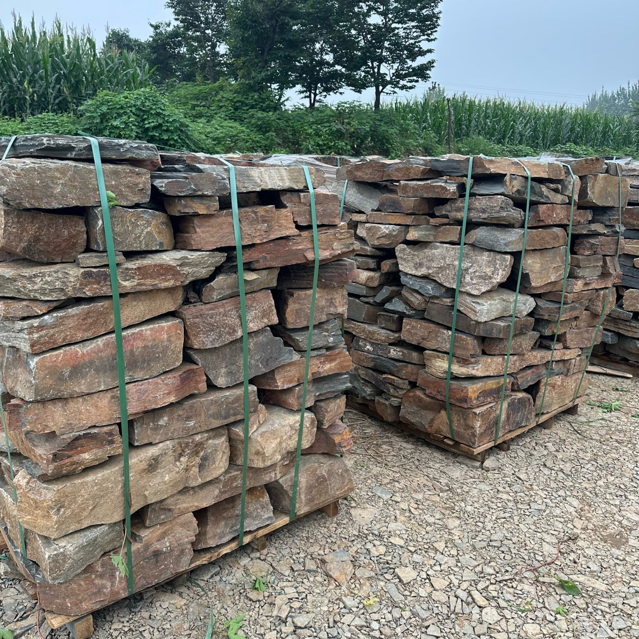 公园景区天然垒墙石厂家#垒墙石# 不规则砌墙石块天然石材厚度可定制