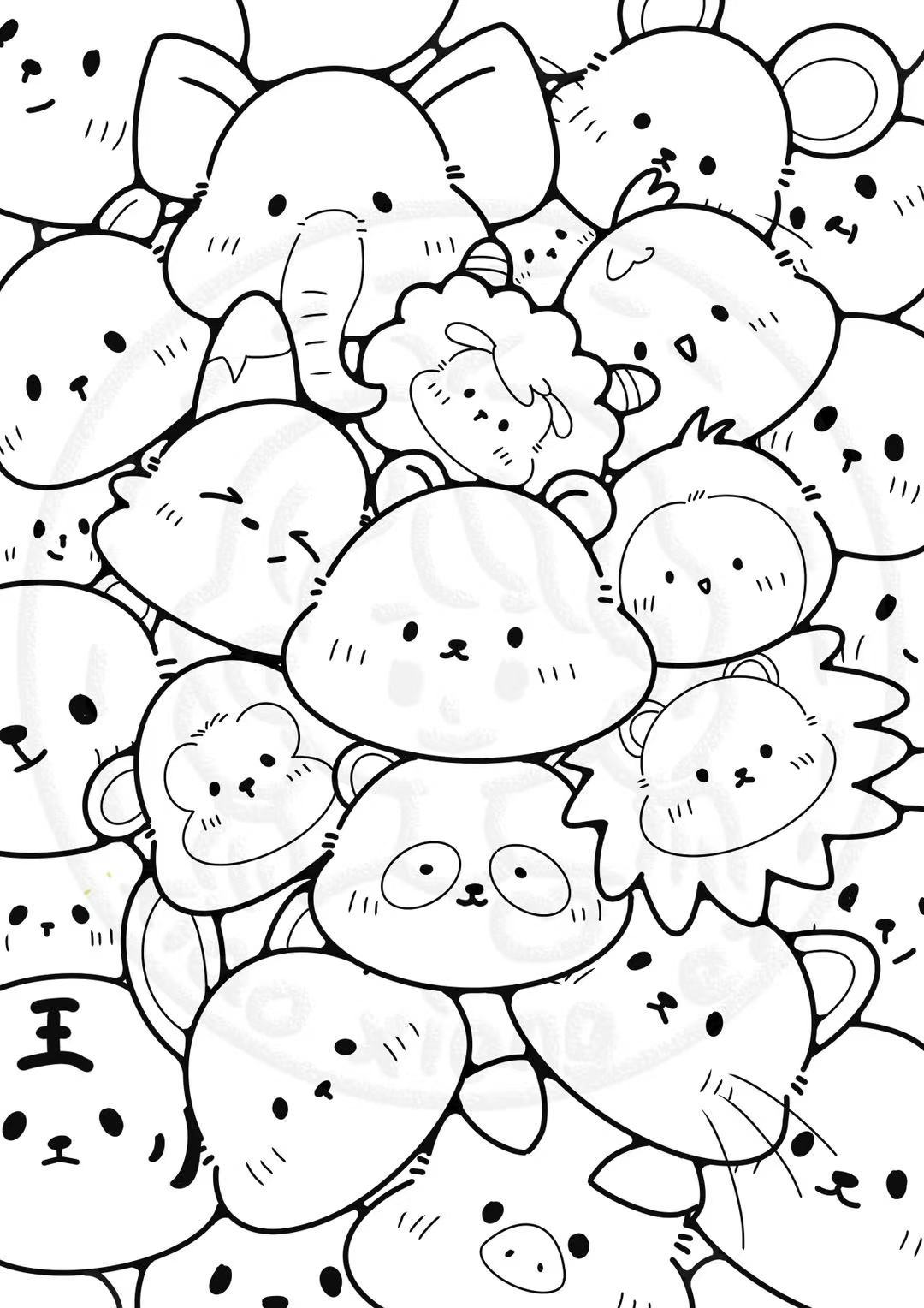 简笔画稿黑白插画黑白可爱画黑白涂鸦黑白动物画黑白画有创意画画涂鸦