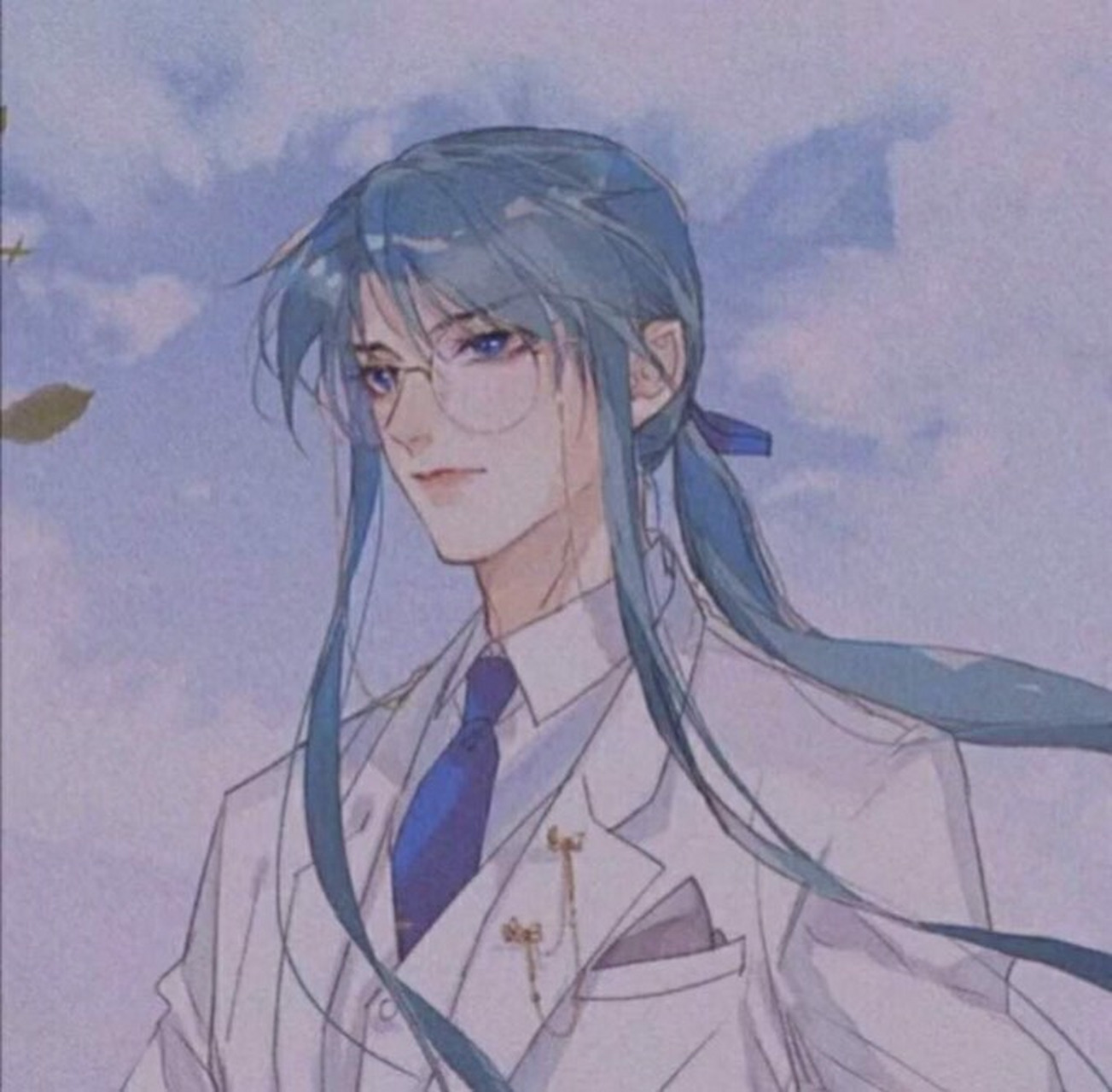 他拥有一头蓝色长发,金框眼睛患有抑郁症,木僵症,重度焦虑,有精神分裂