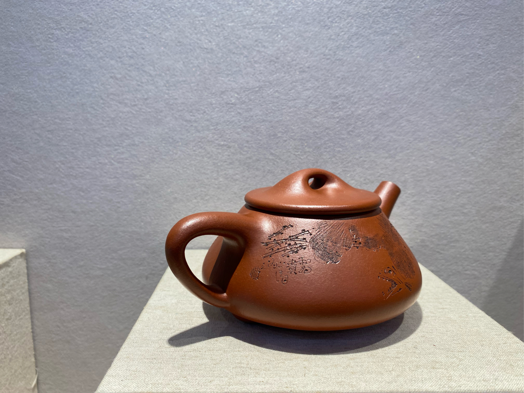 实力高工吴建平全手工石瓢 鲍志强大师高徒厉上清刻绘装饰#紫砂壶