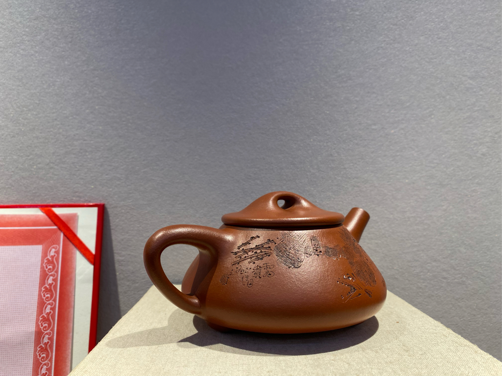 实力高工吴建平全手工石瓢 鲍志强大师高徒厉上清刻绘装饰#紫砂壶