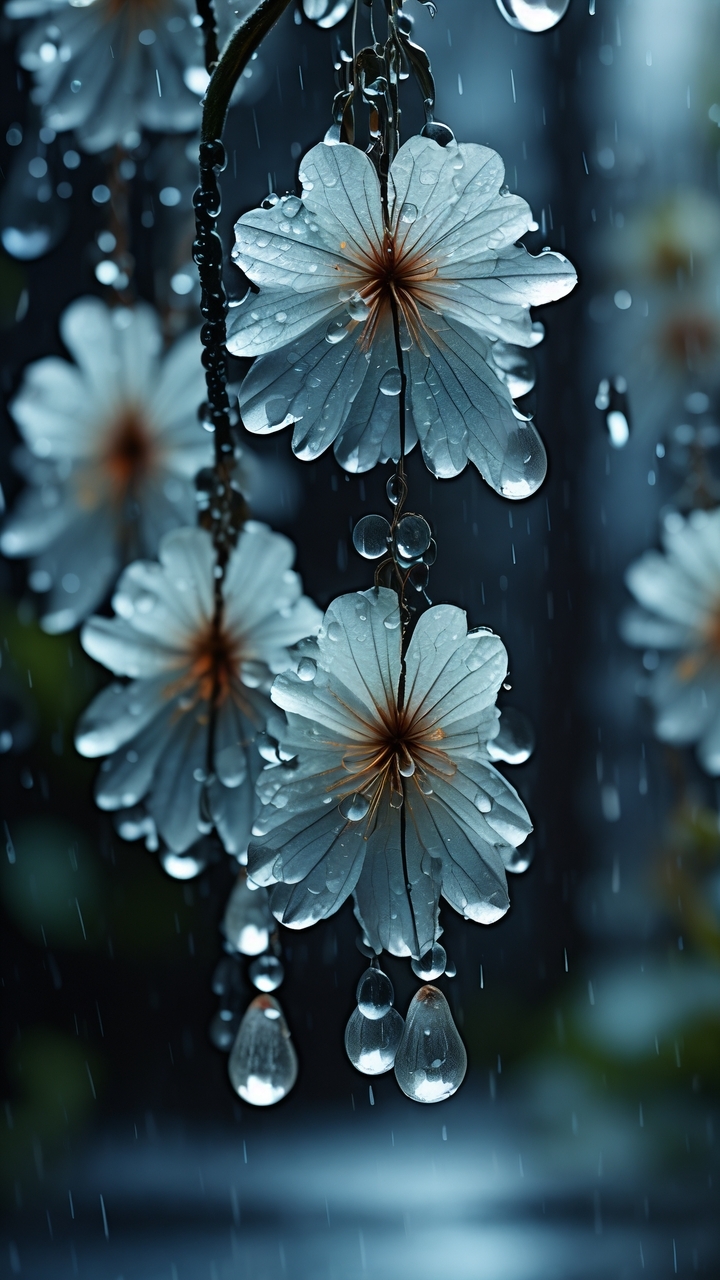 水滴,如诗如画,轻舞在空中,仿佛是大自然的精灵在施展魔法.