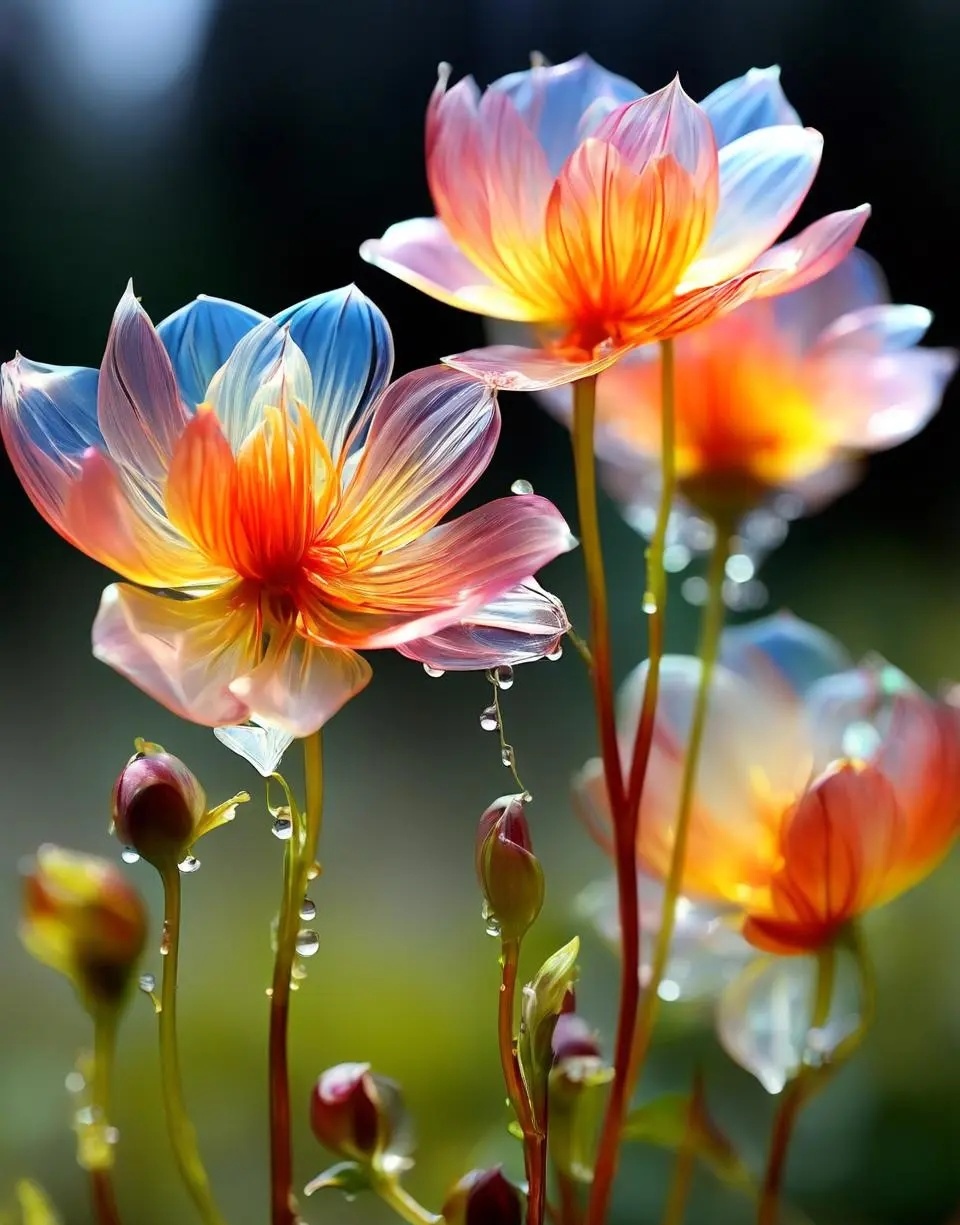 哇,这些花朵的颜色真是太鲜艳了!