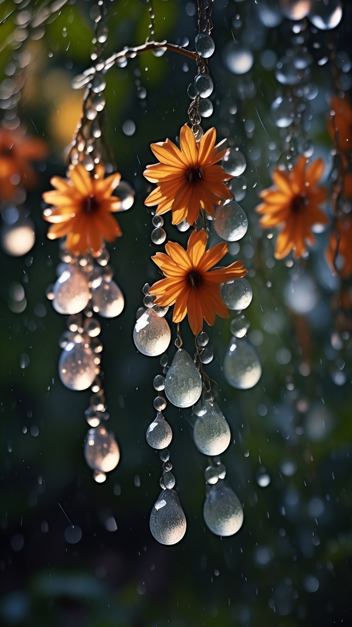 水滴,如诗如画,轻舞在空中,仿佛是大自然的精灵在施展魔法.