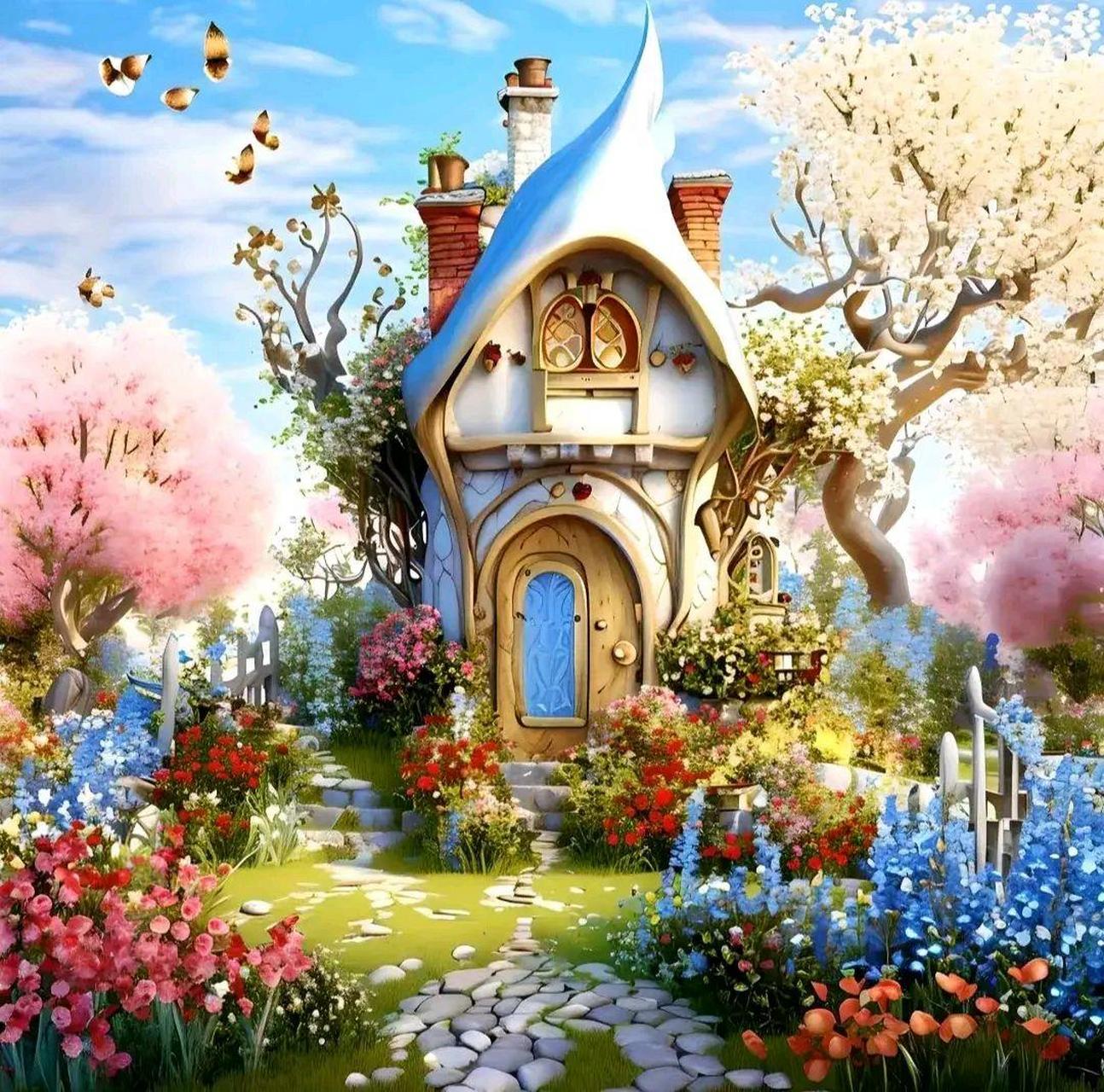 蓝色幻想屋•童话世界•秘密花园  梦幻蓝色城堡屋,魅力隐藏显