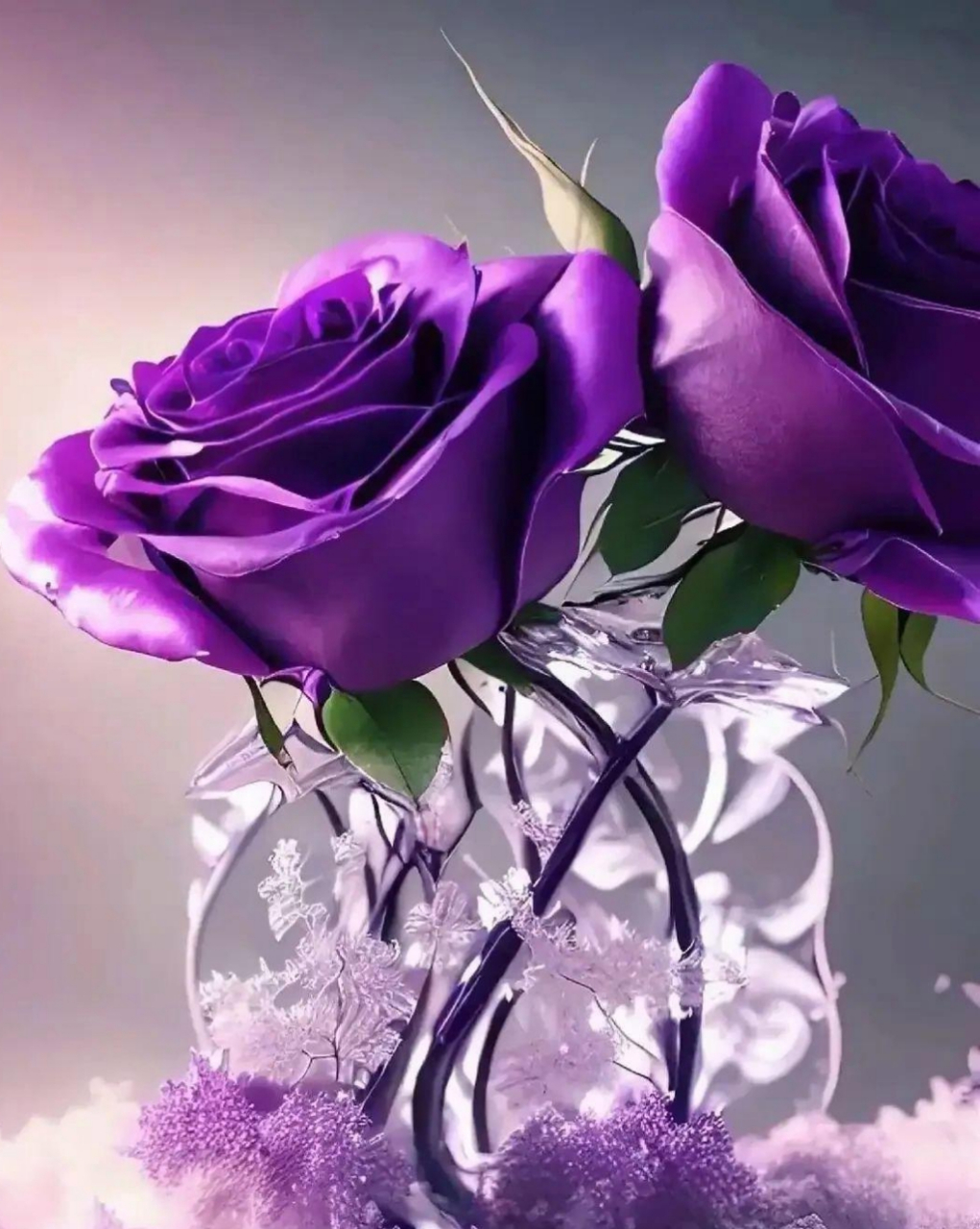 紫色玫瑰61紫气东来 紫色花朵映成趣,花朵鲜艳而生动.