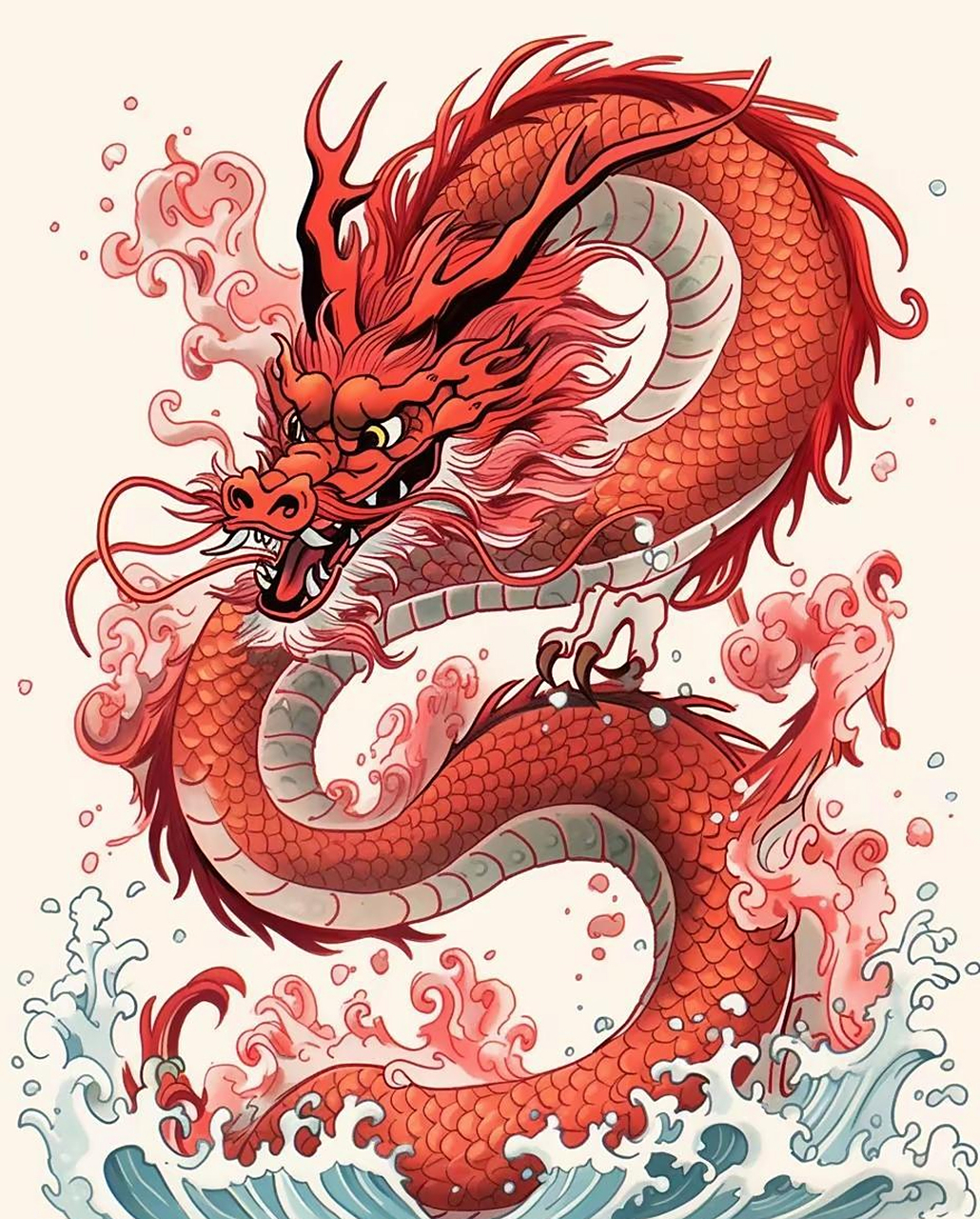 吉祥龙61鸿运当头 龙腾四海祥云龙,福如东海财运来.