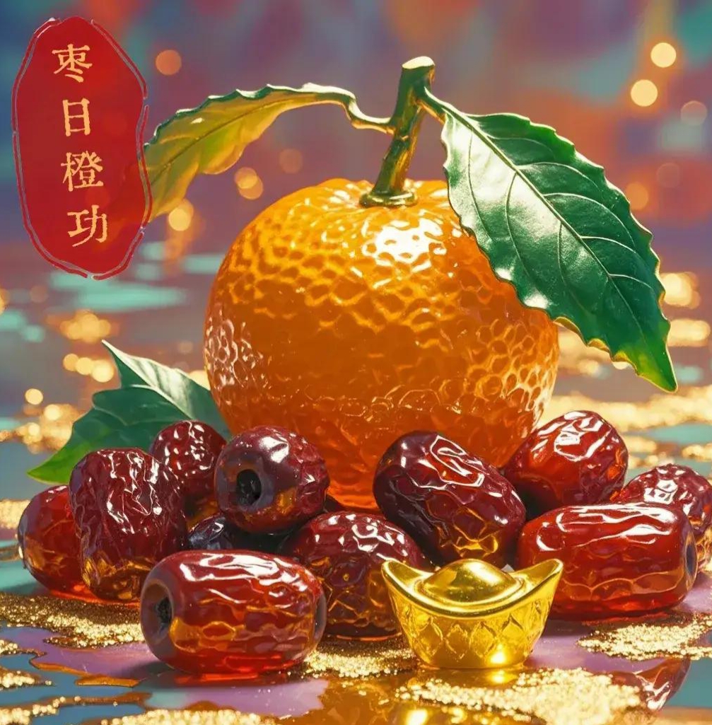 诚心诚意早日成功 今日宜享"枣"成功,"橙"心"橙"意伴吉祥