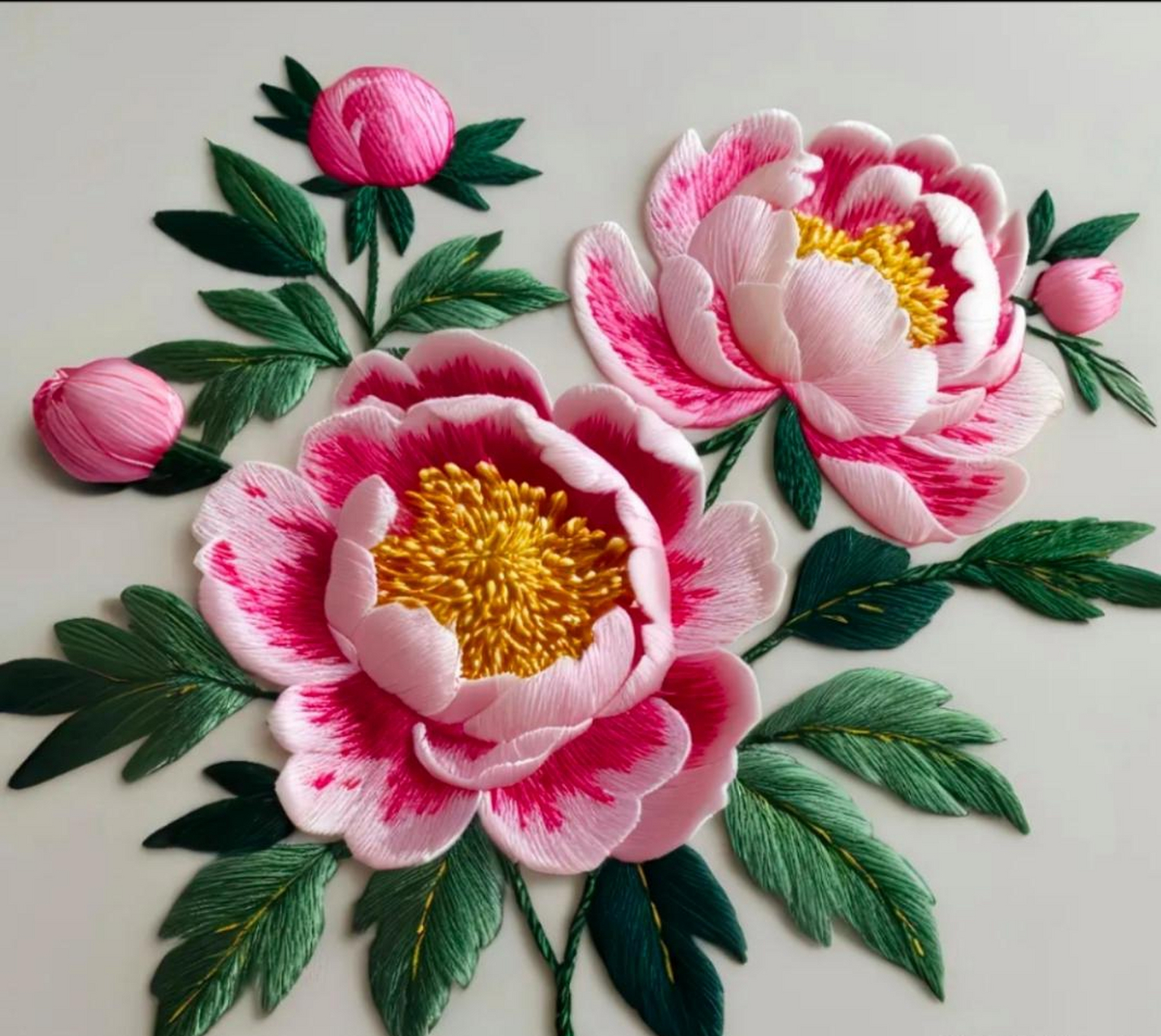 牡丹绣61富贵 牡丹花开很美丽,吉祥如意是丰年.