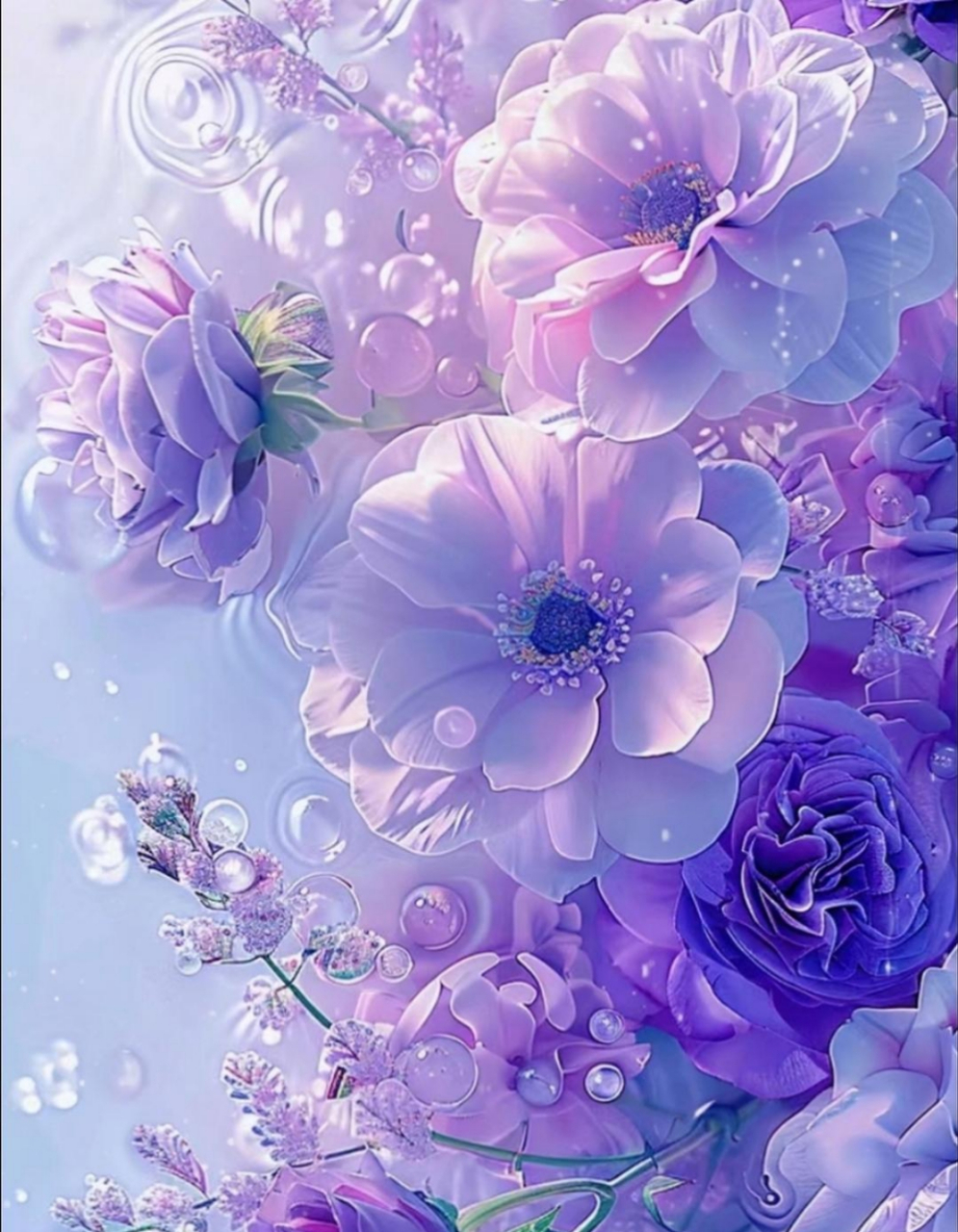 紫色花海61紫色东来 自然魔法添动感,水波轻拂轻荡漾.