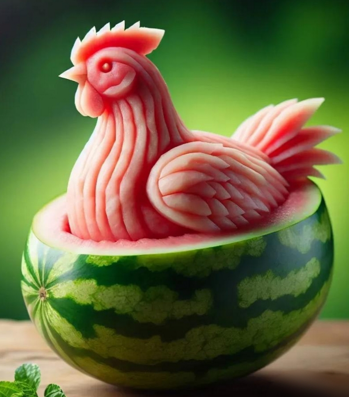 水果艺术•西瓜雕刻 巧妙创新是艺术,栩栩如生精美展.