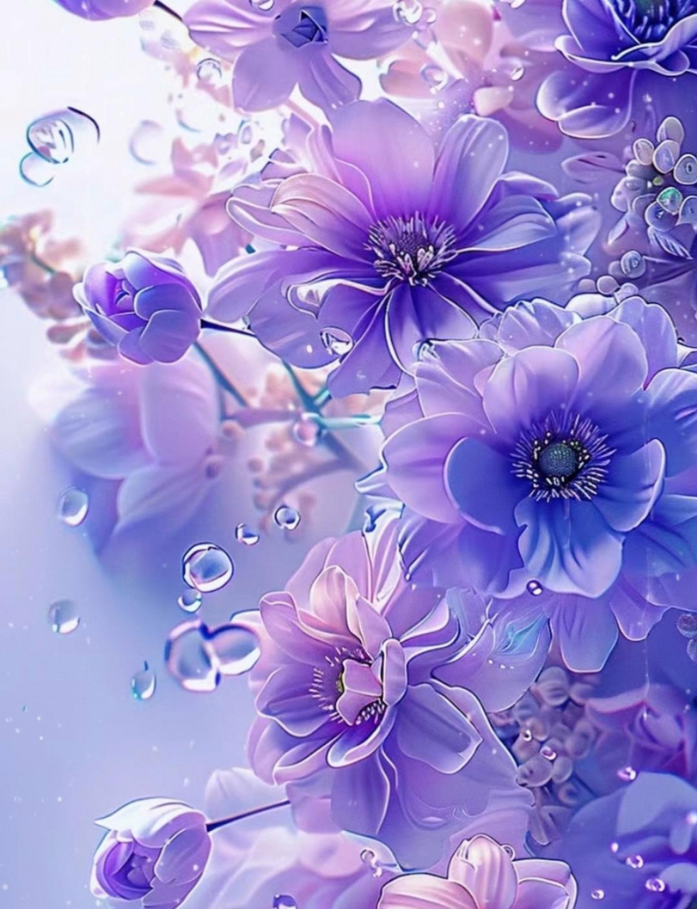 梦幻花海61优雅秘境 深紫浅蓝织画卷,花朵徐徐拥灵魂, 犹如精灵心