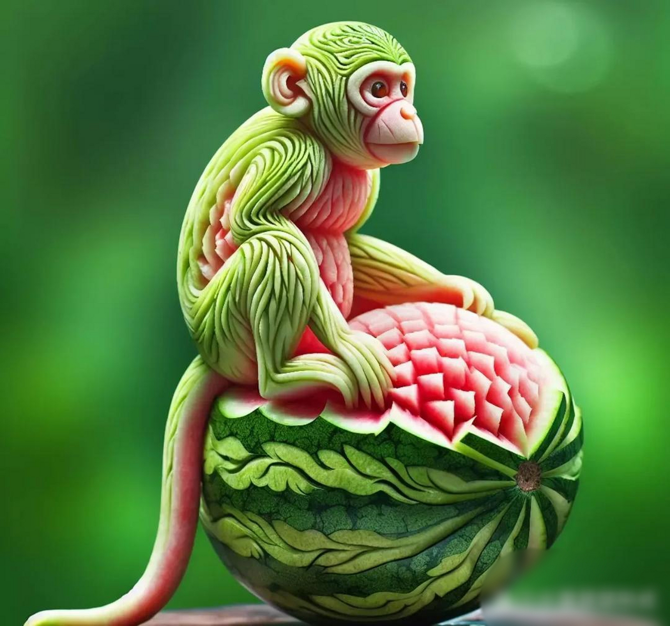 水果艺术•西瓜雕刻 巧妙创新是艺术,栩栩如生精美展.