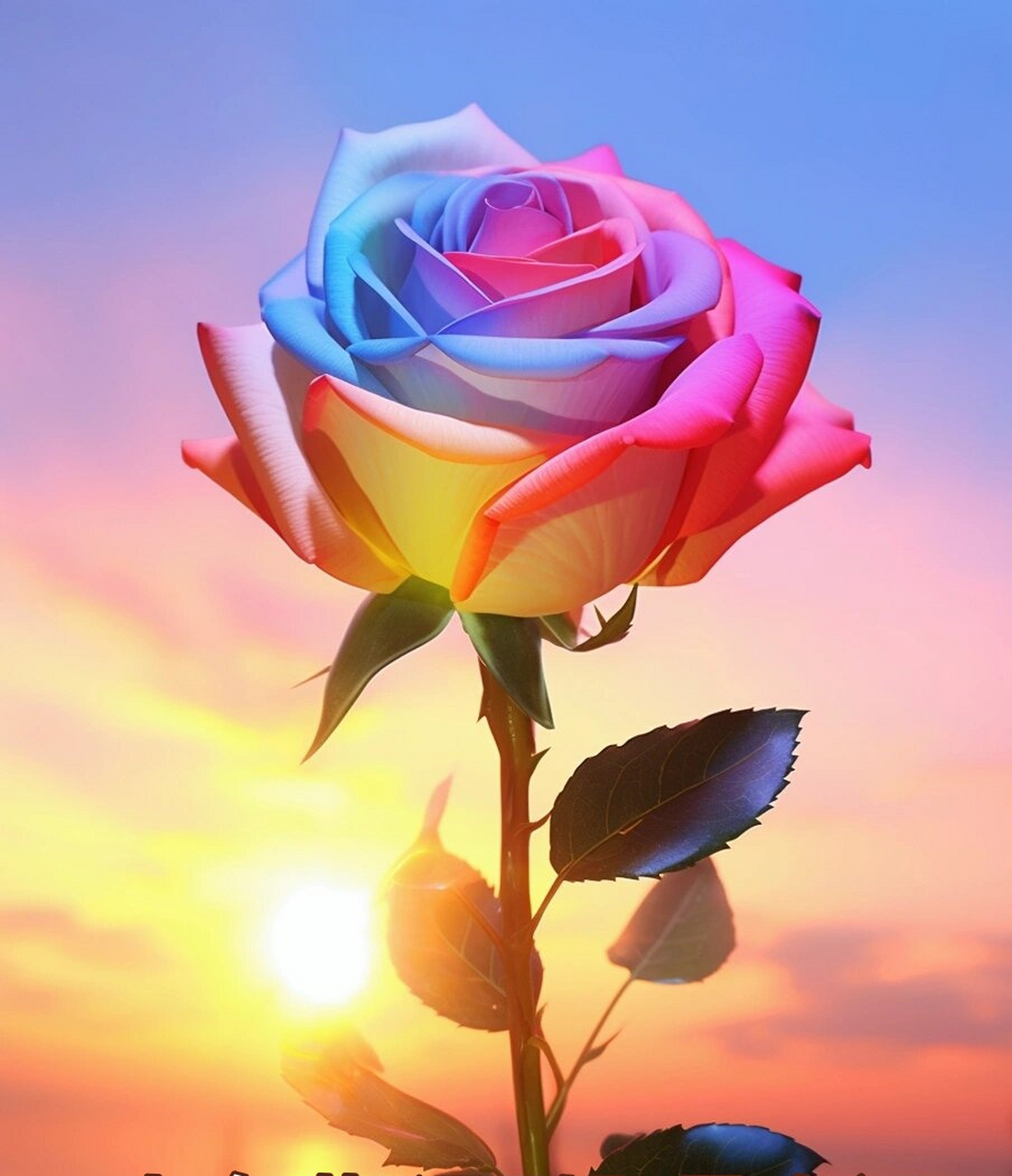 [鲜花]早安61祝福[鲜花] 七色玫瑰幸运花,幸福希望阳光洒.