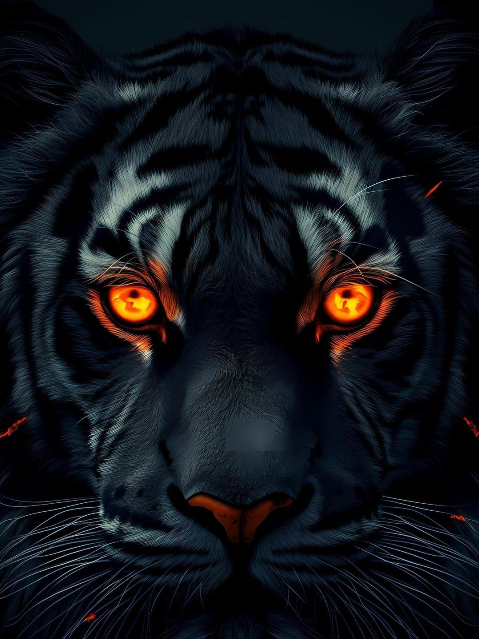 黑色的老虎61神虎 威风凛凛是黑虎,自然雕凿蓝黑色.