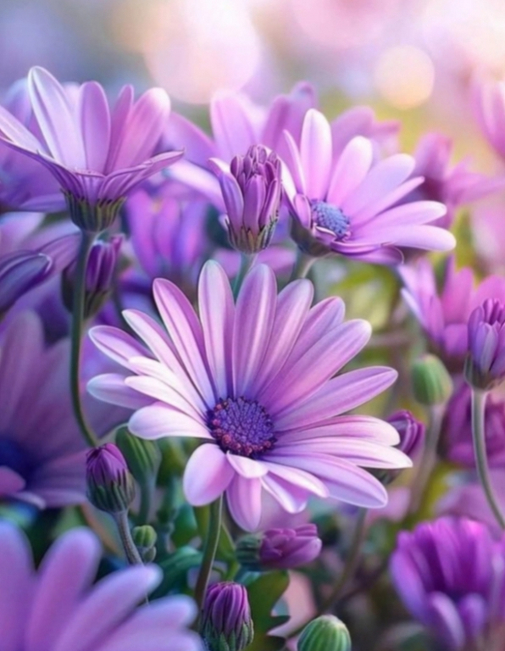 紫色花海61紫色东来 自然魔法添动感,水波轻拂轻荡漾.