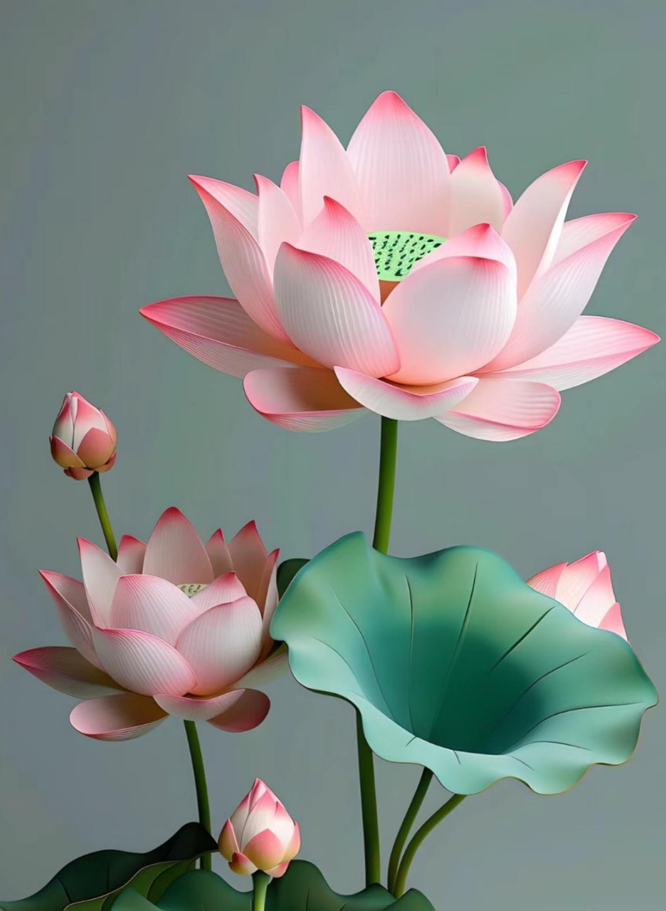 荷荷美美61美满如意 池中莲花美绽放,人间仙境如诗意.