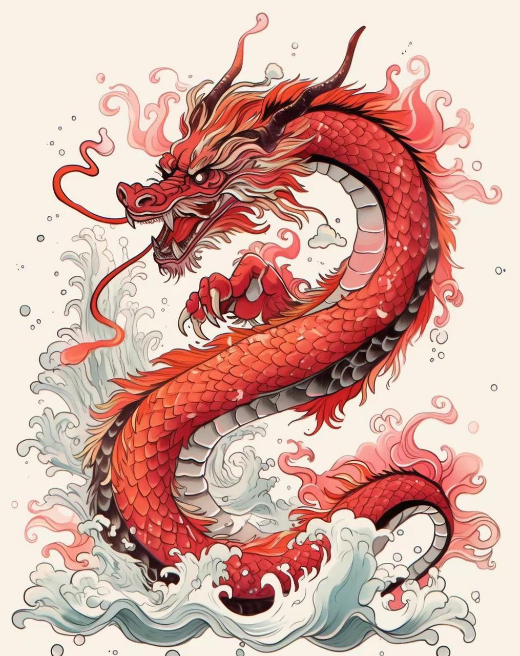 吉祥龙61鸿运当头 龙腾四海祥云龙,福如东海财运来.