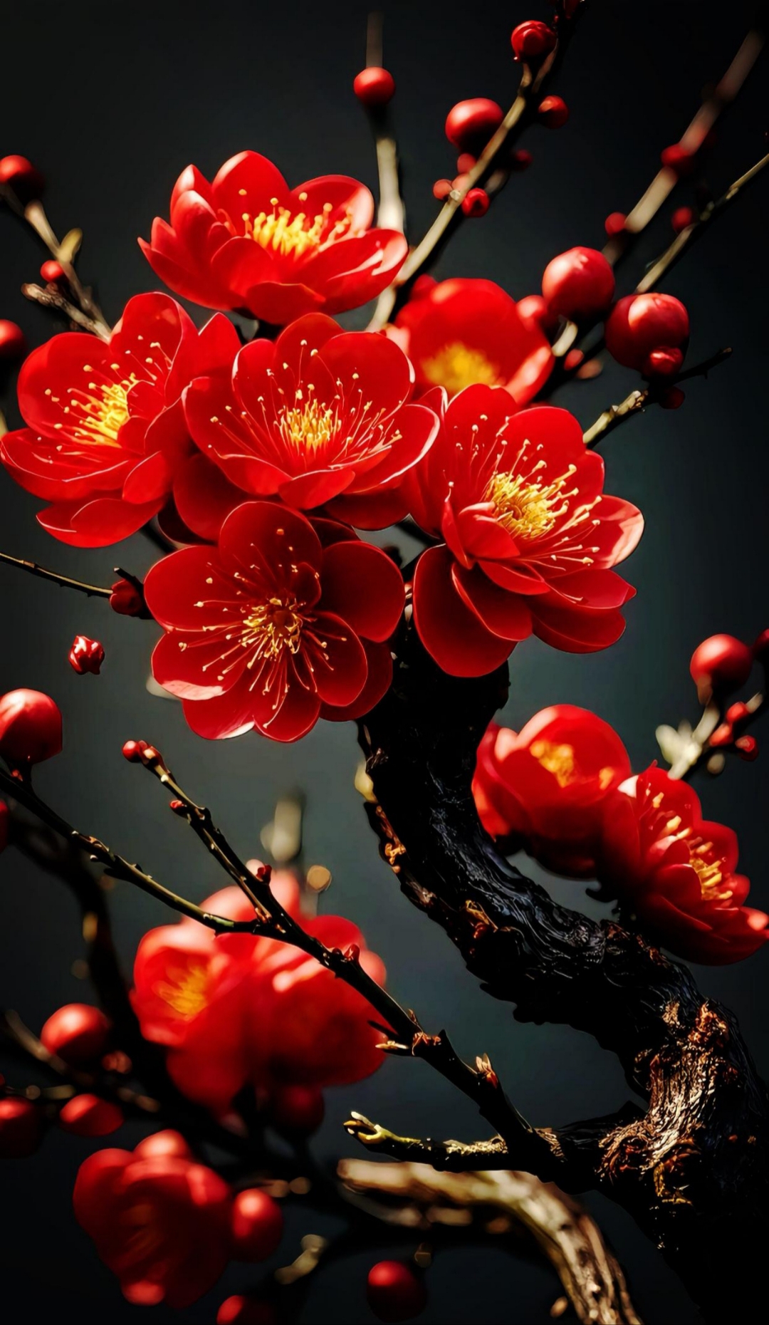 红梅花孤傲梅 高洁孤傲红梅花,顽强生命志挺拔