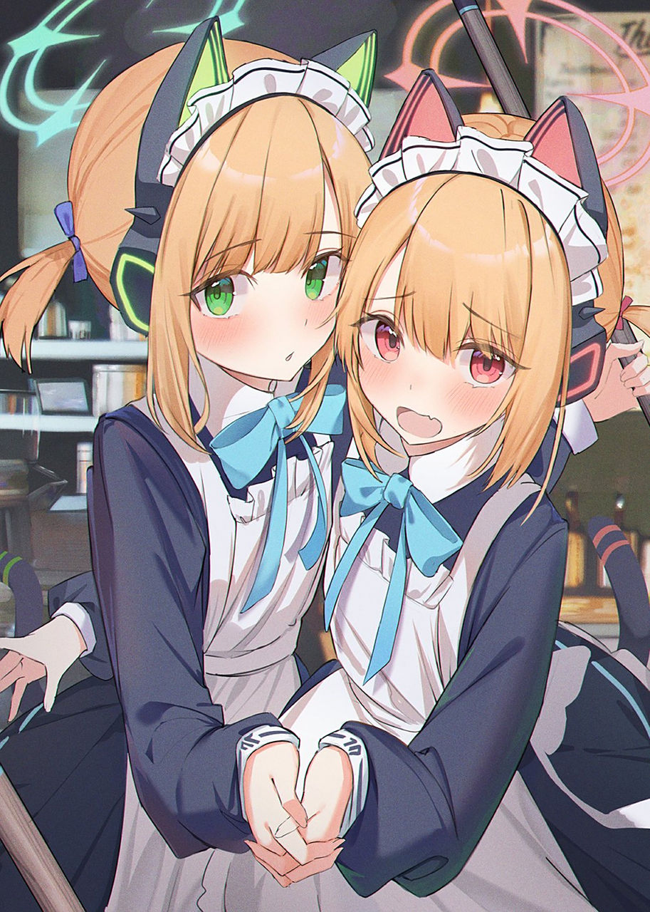 绿和桃井的女仆装#二次元美图#  画师:花丸椿 pixiv:109838308