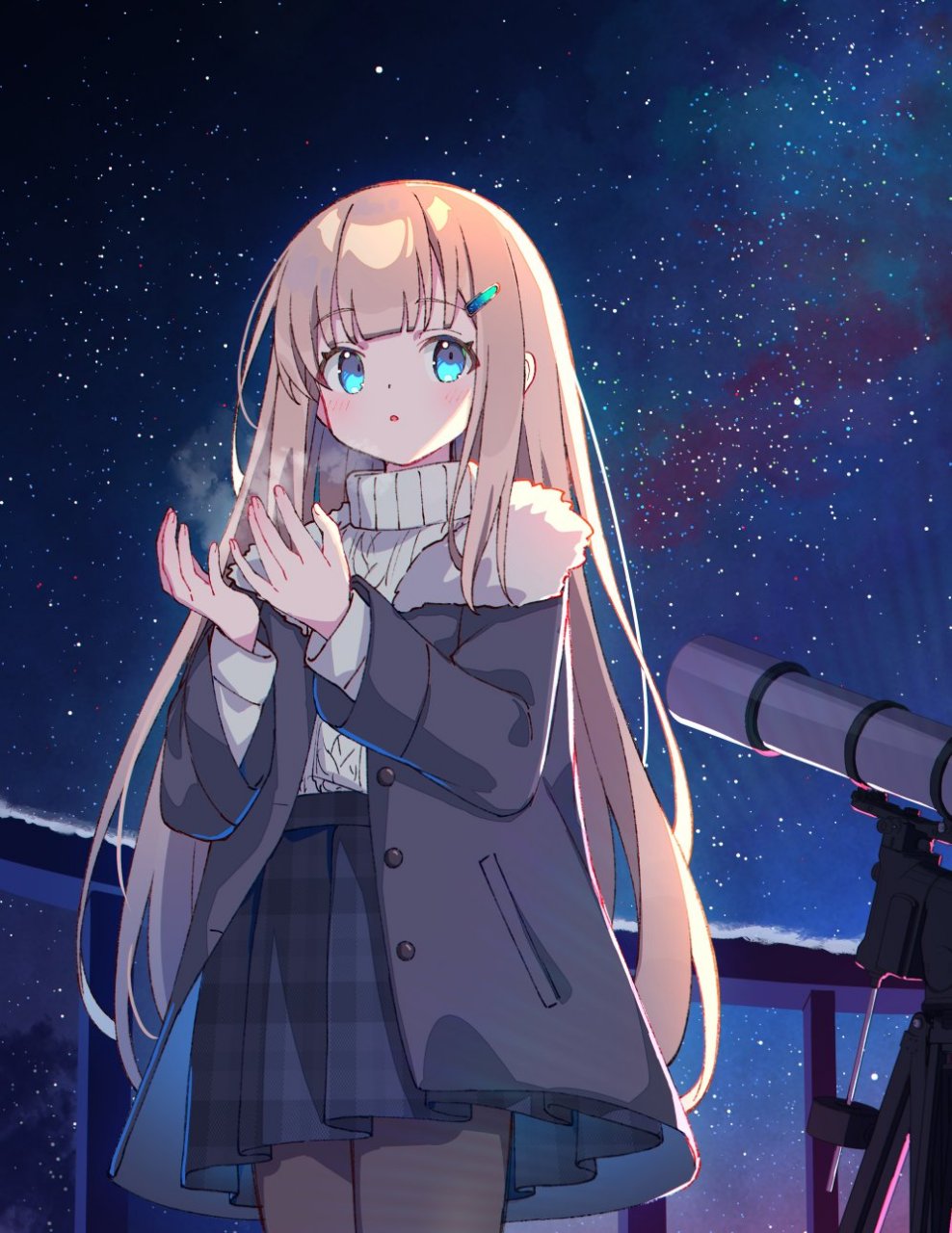 冬の星空#二次元美图#  画师:zoirun