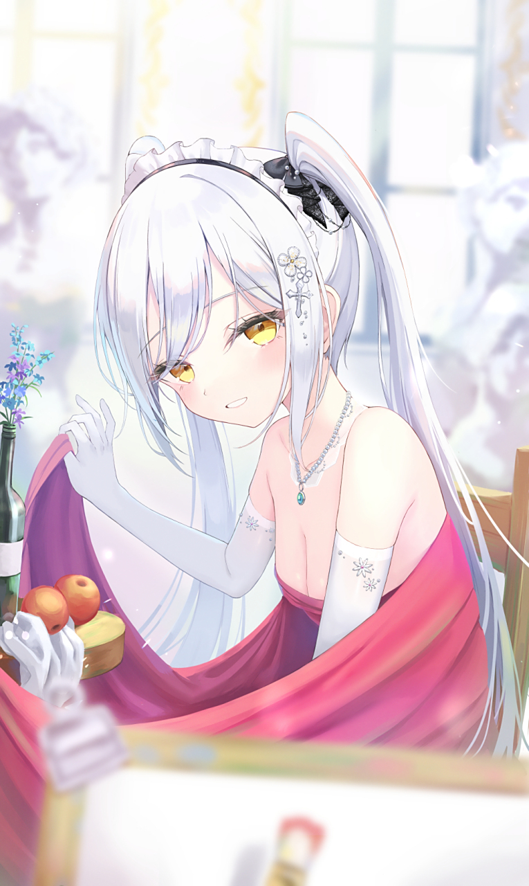 穿着礼服的少女#二次元美图#  画师:秋絵あき