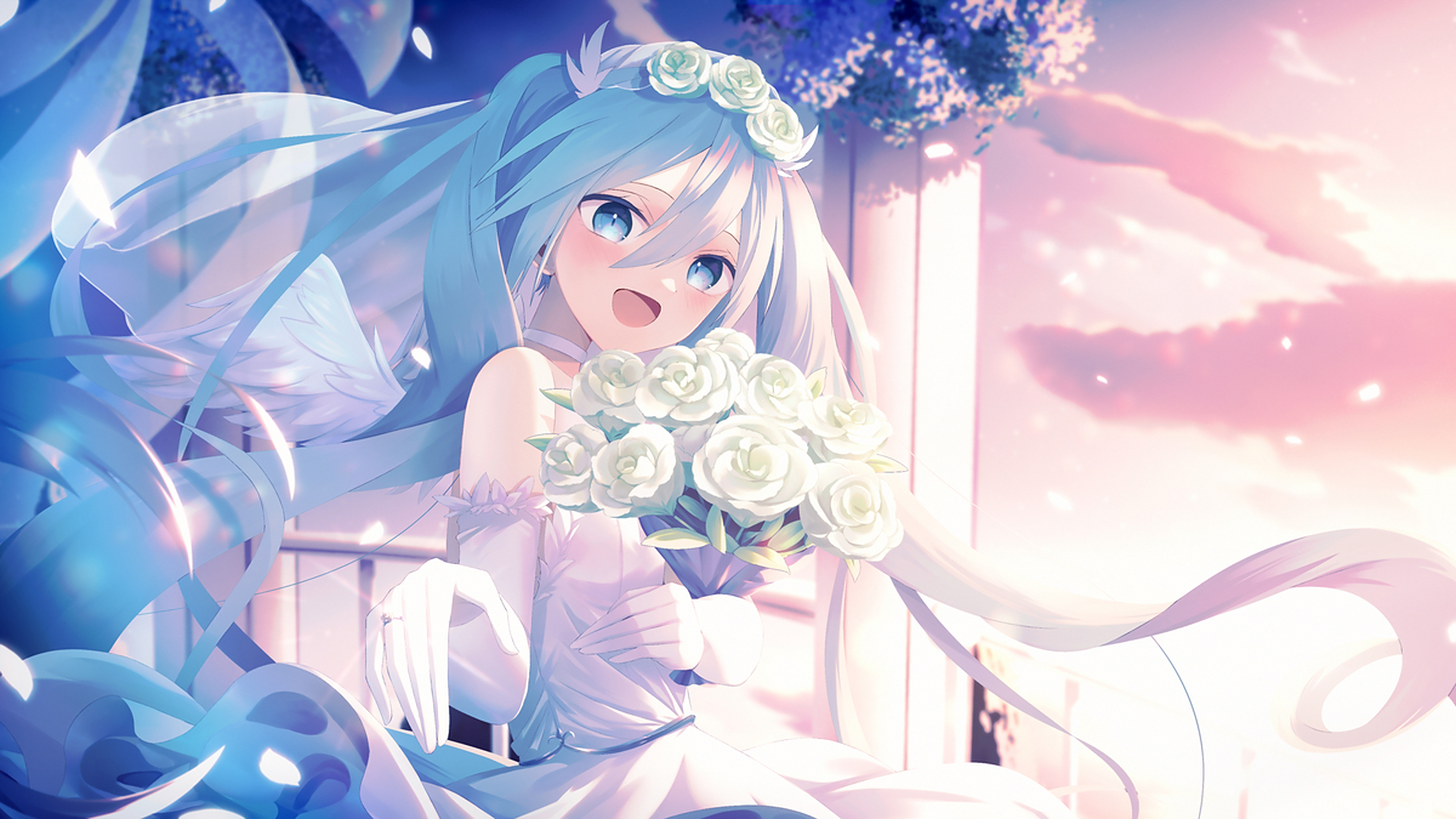 花嫁初音#二次元美图#  画师:宇都宮 pixiv:109480602